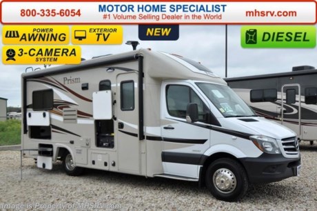 /SOLD 9/28/15 WA
Family Owned &amp; Operated and the #1 Volume Selling Motor Home Dealer in the World as well as the #1 Coachmen Dealer in the World. MSRP $111,782. New 2016 Coachmen Prism B+ Sprinter Diesel. Model 24J. This RV measures approximately 24 feet 10 inches in length with slide-out room.  Optional equipment includes the Banner package featuring a back up camera &amp; monitor, satellite radio, power awning, stainless steel wheel liners, euro style refrigerator, cook top with glass cover, LED lights, exterior entertainment center, woodgrain dash applique, upgraded swivel pilot &amp; passenger seats, power skylight/roof vent, roller bearing drawer glides, rear stabilizers, Travel Easy Roadside Assistance &amp; exterior privacy windshield cover. Additional options include the upgraded 15,000 BTU A/C with heat pump, side view cameras, exterior camp table and side slide out awning. The Prism&#39;s impressive list of standards include a 3.0L V-6 turbo diesel engine, sunroof with night shade, hardwood cabinet doors, MCD roller shades, coach TV with DVD player, convection microwave, power vent, water heater, heated tanks, exterior shower and much more. For additional coach information, brochure, window sticker, videos, photos, Coachmen customer reviews &amp; testimonials please visit Motor Home Specialist at MHSRV .com or call 800-335-6054. At MHS we DO NOT charge any prep or orientation fees like you will find at other dealerships. All sale prices include a 200 point inspection, interior &amp; exterior wash &amp; detail of vehicle, a thorough coach orientation with an MHS technician, an RV Starter&#39;s kit, a nights stay in our delivery park featuring landscaped and covered pads with full hook-ups and much more. WHY PAY MORE?... WHY SETTLE FOR LESS? &lt;object width=&quot;400&quot; height=&quot;300&quot;&gt;&lt;param name=&quot;movie&quot; value=&quot;http://www.youtube.com/v/fBpsq4hH-Ws?version=3&amp;amp;hl=en_US&quot;&gt;&lt;/param&gt;&lt;param name=&quot;allowFullScreen&quot; value=&quot;true&quot;&gt;&lt;/param&gt;&lt;param name=&quot;allowscriptaccess&quot; value=&quot;always&quot;&gt;&lt;/param&gt;&lt;embed src=&quot;http://www.youtube.com/v/fBpsq4hH-Ws?version=3&amp;amp;hl=en_US&quot; type=&quot;application/x-shockwave-flash&quot; width=&quot;400&quot; height=&quot;300&quot; allowscriptaccess=&quot;always&quot; allowfullscreen=&quot;true&quot;&gt;&lt;/embed&gt;&lt;/object&gt; 