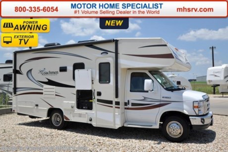 /TX 9-1-15 &lt;a href=&quot;http://www.mhsrv.com/coachmen-rv/&quot;&gt;&lt;img src=&quot;http://www.mhsrv.com/images/sold-coachmen.jpg&quot; width=&quot;383&quot; height=&quot;141&quot; border=&quot;0&quot;/&gt;&lt;/a&gt;
World&#39;s RV Show Sale Priced Now Through Sept 12, 2015. Call 800-335-6054 for Details. Family Owned &amp; Operated and the #1 Volume Selling Motor Home Dealer in the World as well as the #1 Coachmen Dealer in the World. &lt;object width=&quot;400&quot; height=&quot;300&quot;&gt;&lt;param name=&quot;movie&quot; value=&quot;http://www.youtube.com/v/fBpsq4hH-Ws?version=3&amp;amp;hl=en_US&quot;&gt;&lt;/param&gt;&lt;param name=&quot;allowFullScreen&quot; value=&quot;true&quot;&gt;&lt;/param&gt;&lt;param name=&quot;allowscriptaccess&quot; value=&quot;always&quot;&gt;&lt;/param&gt;&lt;embed src=&quot;http://www.youtube.com/v/fBpsq4hH-Ws?version=3&amp;amp;hl=en_US&quot; type=&quot;application/x-shockwave-flash&quot; width=&quot;400&quot; height=&quot;300&quot; allowscriptaccess=&quot;always&quot; allowfullscreen=&quot;true&quot;&gt;&lt;/embed&gt;&lt;/object&gt;  
MSRP $85,064. New 2016 Coachmen Freelander Model 21RSF. This Class C RV measures approximately 24 feet 3 inches in length with a slide and features a large J-Lounge &amp; plenty of sleeping areas. This beautiful class C RV includes Coachmen&#39;s Lead Dog Package featuring tinted windows, 3 burner range with oven, stainless steel wheel inserts, back-up camera, power awning, LED exterior &amp; interior lighting, solar ready, rear ladder, 50 gallon freshwater tank, slide-out awnings (when applicable), 5,000 lb. hitch &amp; wire, glass door shower, Onan generator, 80&quot; long bed, roller bearing drawer glides, Azdel Composite sidewall, Thermo-foil counter-tops and Travel easy roadside assistance.  Additional options include the beautiful Platinum wood color, swivel driver &amp; passenger seats, exterior privacy windshield cover, spare tire, exterior camp table, heated tanks, child safety net &amp; ladder, cockpit table, 15.0K BTU A/C with heat pump, exterior entertainment center and a coach LCD TV with DVD player. The Coachmen Freelander 21RSF also features a Ford E-350 chassis, Ford V10 engine, a 55 gallon fuel tank and much more. For additional coach information, brochures, window sticker, videos, photos, Freelander reviews, testimonials as well as additional information about Motor Home Specialist and our manufacturers&#39; please visit us at MHSRV .com or call 800-335-6054. At Motor Home Specialist we DO NOT charge any prep or orientation fees like you will find at other dealerships. All sale prices include a 200 point inspection, interior and exterior wash &amp; detail of vehicle, a thorough coach orientation with an MHS technician, an RV Starter&#39;s kit, a night stay in our delivery park featuring landscaped and covered pads with full hook-ups and much more. Free airport shuttle available with purchase for out-of-town buyers. WHY PAY MORE?... WHY SETTLE FOR LESS?  