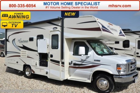 /AK 9-1-15 &lt;a href=&quot;http://www.mhsrv.com/coachmen-rv/&quot;&gt;&lt;img src=&quot;http://www.mhsrv.com/images/sold-coachmen.jpg&quot; width=&quot;383&quot; height=&quot;141&quot; border=&quot;0&quot;/&gt;&lt;/a&gt;
World&#39;s RV Show Sale Priced Now Through Sept 12, 2015. Call 800-335-6054 for Details. Family Owned &amp; Operated and the #1 Volume Selling Motor Home Dealer in the World as well as the #1 Coachmen Dealer in the World. &lt;object width=&quot;400&quot; height=&quot;300&quot;&gt;&lt;param name=&quot;movie&quot; value=&quot;http://www.youtube.com/v/fBpsq4hH-Ws?version=3&amp;amp;hl=en_US&quot;&gt;&lt;/param&gt;&lt;param name=&quot;allowFullScreen&quot; value=&quot;true&quot;&gt;&lt;/param&gt;&lt;param name=&quot;allowscriptaccess&quot; value=&quot;always&quot;&gt;&lt;/param&gt;&lt;embed src=&quot;http://www.youtube.com/v/fBpsq4hH-Ws?version=3&amp;amp;hl=en_US&quot; type=&quot;application/x-shockwave-flash&quot; width=&quot;400&quot; height=&quot;300&quot; allowscriptaccess=&quot;always&quot; allowfullscreen=&quot;true&quot;&gt;&lt;/embed&gt;&lt;/object&gt;  
MSRP $85,064. New 2016 Coachmen Freelander Model 21RSF. This Class C RV measures approximately 24 feet 3 inches in length with a slide and features a large J-Lounge &amp; plenty of sleeping areas. This beautiful class C RV includes Coachmen&#39;s Lead Dog Package featuring tinted windows, 3 burner range with oven, stainless steel wheel inserts, back-up camera, power awning, LED exterior &amp; interior lighting, solar ready, rear ladder, 50 gallon freshwater tank, slide-out awnings (when applicable), 5,000 lb. hitch &amp; wire, glass door shower, Onan generator, 80&quot; long bed, roller bearing drawer glides, Azdel Composite sidewall, Thermo-foil counter-tops and Travel easy roadside assistance.  Additional options include the beautiful Platinum wood color, swivel driver &amp; passenger seats, exterior privacy windshield cover, spare tire, exterior camp table, heated tanks, child safety net &amp; ladder, cockpit table, 15.0K BTU A/C with heat pump, exterior entertainment center and a coach LCD TV with DVD player. The Coachmen Freelander 21RSF also features a Ford E-350 chassis, Ford V10 engine, a 55 gallon fuel tank and much more. For additional coach information, brochures, window sticker, videos, photos, Freelander reviews, testimonials as well as additional information about Motor Home Specialist and our manufacturers&#39; please visit us at MHSRV .com or call 800-335-6054. At Motor Home Specialist we DO NOT charge any prep or orientation fees like you will find at other dealerships. All sale prices include a 200 point inspection, interior and exterior wash &amp; detail of vehicle, a thorough coach orientation with an MHS technician, an RV Starter&#39;s kit, a night stay in our delivery park featuring landscaped and covered pads with full hook-ups and much more. Free airport shuttle available with purchase for out-of-town buyers. WHY PAY MORE?... WHY SETTLE FOR LESS?  