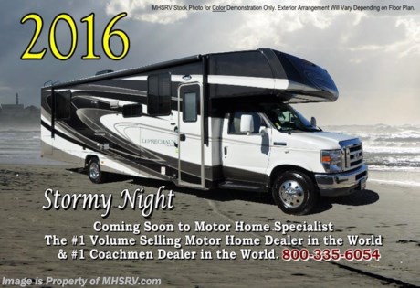 /LA &lt;a href=&quot;http://www.mhsrv.com/coachmen-rv/&quot;&gt;&lt;img src=&quot;http://www.mhsrv.com/images/sold-coachmen.jpg&quot; width=&quot;383&quot; height=&quot;141&quot; border=&quot;0&quot;/&gt;&lt;/a&gt;
Family Owned &amp; Operated and the #1 Volume Selling Motor Home Dealer in the World as well as the #1 Coachmen in the World. &lt;object width=&quot;400&quot; height=&quot;300&quot;&gt;&lt;param name=&quot;movie&quot; value=&quot;//www.youtube.com/v/rUwAfncaG3M?version=3&amp;amp;hl=en_US&quot;&gt;&lt;/param&gt;&lt;param name=&quot;allowFullScreen&quot; value=&quot;true&quot;&gt;&lt;/param&gt;&lt;param name=&quot;allowscriptaccess&quot; value=&quot;always&quot;&gt;&lt;/param&gt;&lt;embed src=&quot;//www.youtube.com/v/rUwAfncaG3M?version=3&amp;amp;hl=en_US&quot; type=&quot;application/x-shockwave-flash&quot; width=&quot;400&quot; height=&quot;300&quot; allowscriptaccess=&quot;always&quot; allowfullscreen=&quot;true&quot;&gt;&lt;/embed&gt;&lt;/object&gt; 
MSRP $115,166. New 2016 Coachmen Leprechaun Model 260DS. This Luxury Class C RV measures approximately 27 feet 5 inches in length and is powered by a Ford Triton V-10 engine and E-450 Super Duty chassis. This beautiful RV includes the Leprechaun Banner Edition which features tinted windows, rear ladder, upgraded sofa, child safety net and ladder (N/A with front entertainment center), Bluetooth AM/FM/CD monitoring &amp; back up camera, power awning, LED exterior &amp; interior lighting, pop-up power tower, 50 gallon fresh water tank, 5K lb. hitch &amp; wire, slide out awning, glass shower door, Onan generator, 80&quot; long bed, night shades, roller bearing drawer glides, Travel Easy Roadside Assistance &amp; Azdel composite sidewalls. Additional options include the beautiful full body paint, dual recliners, hydraulic auto leveling jacks, aluminum rims, bedroom TV, a molded front cap with LED lights, spare tire, swivel driver &amp; passenger seats, exterior privacy windshield cover, exterior camp table, 15,000 BTU A/C with heat pump, air assist suspension, cockpit table, side by side refrigerator, LED TV and an exterior entertainment center. This amazing class C also features the Leprechaun Luxury package that includes side view cameras, driver &amp; passenger leatherette seat covers, heated &amp; remote mirrors, convection microwave, wood grain dash applique, upgraded Serta Mattress (N/A 260 DS), 6 gallon gas/electric water heater, dual coach batteries, cab-over &amp; bedroom power vent fan and heated tank pads. For additional coach information, brochures, window sticker, videos, photos, Leprechaun reviews, testimonials as well as additional information about Motor Home Specialist and our manufacturers&#39; please visit us at MHSRV .com or call 800-335-6054. At Motor Home Specialist we DO NOT charge any prep or orientation fees like you will find at other dealerships. All sale prices include a 200 point inspection, interior and exterior wash &amp; detail of vehicle, a thorough coach orientation with an MHS technician, an RV Starter&#39;s kit, a night stay in our delivery park featuring landscaped and covered pads with full hook-ups and much more. Free airport shuttle available with purchase for out-of-town buyers. WHY PAY MORE?... WHY SETTLE FOR LESS? 