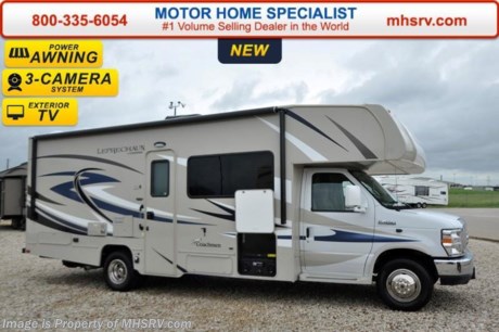 /TX 9-1-15 &lt;a href=&quot;http://www.mhsrv.com/coachmen-rv/&quot;&gt;&lt;img src=&quot;http://www.mhsrv.com/images/sold-coachmen.jpg&quot; width=&quot;383&quot; height=&quot;141&quot; border=&quot;0&quot;/&gt;&lt;/a&gt;
World&#39;s RV Show Sale Priced Now Through Sept 12, 2015. Call 800-335-6054 for Details. Family Owned &amp; Operated and the #1 Volume Selling Motor Home Dealer in the World as well as the #1 Coachmen in the World. &lt;object width=&quot;400&quot; height=&quot;300&quot;&gt;&lt;param name=&quot;movie&quot; value=&quot;//www.youtube.com/v/rUwAfncaG3M?version=3&amp;amp;hl=en_US&quot;&gt;&lt;/param&gt;&lt;param name=&quot;allowFullScreen&quot; value=&quot;true&quot;&gt;&lt;/param&gt;&lt;param name=&quot;allowscriptaccess&quot; value=&quot;always&quot;&gt;&lt;/param&gt;&lt;embed src=&quot;//www.youtube.com/v/rUwAfncaG3M?version=3&amp;amp;hl=en_US&quot; type=&quot;application/x-shockwave-flash&quot; width=&quot;400&quot; height=&quot;300&quot; allowscriptaccess=&quot;always&quot; allowfullscreen=&quot;true&quot;&gt;&lt;/embed&gt;&lt;/object&gt; 
MSRP $101,132. New 2016 Coachmen Leprechaun Model 260DS. This Luxury Class C RV measures approximately 27 feet 5 inches in length and is powered by a Ford Triton V-10 engine and E-450 Super Duty chassis. This beautiful RV includes the Leprechaun Banner Edition which features tinted windows, rear ladder, upgraded sofa, child safety net and ladder (N/A with front entertainment center), Bluetooth AM/FM/CD monitoring &amp; back up camera, power awning, LED exterior &amp; interior lighting, pop-up power tower, 50 gallon fresh water tank, 5K lb. hitch &amp; wire, slide out awning, glass shower door, Onan generator, 80&quot; long bed, night shades, roller bearing drawer glides, Travel Easy Roadside Assistance &amp; Azdel composite sidewalls. Additional options include a molded front cap with LED lights, spare tire, swivel driver &amp; passenger seats, exterior privacy windshield cover, exterior camp table, 15,000 BTU A/C with heat pump, air assist suspension, cockpit table, side by side refrigerator, LED TV and an exterior entertainment center. This amazing class C also features the Leprechaun Luxury package that includes side view cameras, driver &amp; passenger leatherette seat covers, heated &amp; remote mirrors, convection microwave, wood grain dash applique, upgraded Serta Mattress (N/A 260 DS), 6 gallon gas/electric water heater, dual coach batteries, cab-over &amp; bedroom power vent fan and heated tank pads. For additional coach information, brochures, window sticker, videos, photos, Leprechaun reviews, testimonials as well as additional information about Motor Home Specialist and our manufacturers&#39; please visit us at MHSRV .com or call 800-335-6054. At Motor Home Specialist we DO NOT charge any prep or orientation fees like you will find at other dealerships. All sale prices include a 200 point inspection, interior and exterior wash &amp; detail of vehicle, a thorough coach orientation with an MHS technician, an RV Starter&#39;s kit, a night stay in our delivery park featuring landscaped and covered pads with full hook-ups and much more. Free airport shuttle available with purchase for out-of-town buyers. WHY PAY MORE?... WHY SETTLE FOR LESS? 