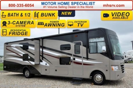 /SOLD 6/3/15
Receive a $2,000 VISA Gift Card with purchase from Motor Home Specialist while supplies last. Family Owned &amp; Operated and the #1 Volume Selling Motor Home Dealer in the World as well as the #1 Coachmen Dealer in the World. &lt;iframe width=&quot;400&quot; height=&quot;300&quot; src=&quot;https://www.youtube.com/embed/sYHR4QtB5TY&quot; frameborder=&quot;0&quot; allowfullscreen&gt;&lt;/iframe&gt; 
MSRP $137,967 - New 2016 Coachmen Mirada Model 35BH bath &amp; 1/2 bunk model. It measures approximately 36 feet 10 inches in length. Options include the Honey Glazed Maple wood package, valve stem extensions, (2) bunk TVs, bedroom TV/DVD player, power drop down bunk, residential vinyl floor, mattress upgrade, stainless steel appliance package, frameless windows, side cameras, power heated mirrors, gas/electric water heater, exterior entertainment center and the Travel Easy Roadside Assistance. Standards include a 5.5 Onan generator, ball bearing drawer guides, reclining/swivel pilot seats, power windshield shade, pass-thru storage, power patio awning, automatic leveling jacks, back up camera, ceramic tile back-splash, large bedroom TV and much more. For additional coach information, brochure, window sticker, videos, photos, Mirada customer reviews &amp; testimonials please visit Motor Home Specialist at MHSRV .com or call 800-335-6054. At Motor Home Specialist we DO NOT charge any prep or orientation fees like you will find at other dealerships. All sale prices include a 200 point inspection, interior and exterior wash &amp; detail of vehicle, a thorough coach orientation with an MHS technician, an RV Starter&#39;s kit, a night stay in our delivery park featuring landscaped and covered pads with full hook-ups and much more. Free airport shuttle available with purchase for out-of-town buyers. WHY PAY MORE?... WHY SETTLE FOR LESS? 