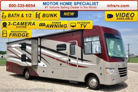 /SOLD - 7/16/15- NM Family Owned &amp; Operated and the #1 Volume Selling Motor Home Dealer in the World as well as the #1 Coachmen Dealer in the World. &lt;iframe width=&quot;400&quot; height=&quot;300&quot; src=&quot;https://www.youtube.com/embed/sYHR4QtB5TY&quot; frameborder=&quot;0&quot; allowfullscreen&gt;&lt;/iframe&gt; 
MSRP $137,524 - New 2016 Coachmen Mirada Model 35BH bath &amp; 1/2 bunk model. It measures approximately 36 feet 10 inches in length. Options include valve stem extensions, (2) bunk TVs, bedroom TV/DVD player, power drop down bunk, residential vinyl floor, mattress upgrade, stainless steel appliance package, frame-less windows, side cameras, power heated mirrors, gas/electric water heater, exterior entertainment center and the Travel Easy Roadside Assistance. Standards include a 5.5 Onan generator, ball bearing drawer guides, reclining/swivel pilot seats, power windshield shade, pass-thru storage, power patio awning, automatic leveling jacks, back up camera, ceramic tile back-splash, large bedroom TV and much more. For additional coach information, brochure, window sticker, videos, photos, Mirada customer reviews &amp; testimonials please visit Motor Home Specialist at MHSRV .com or call 800-335-6054. At Motor Home Specialist we DO NOT charge any prep or orientation fees like you will find at other dealerships. All sale prices include a 200 point inspection, interior and exterior wash &amp; detail of vehicle, a thorough coach orientation with an MHS technician, an RV Starter&#39;s kit, a night stay in our delivery park featuring landscaped and covered pads with full hook-ups and much more. Free airport shuttle available with purchase for out-of-town buyers. WHY PAY MORE?... WHY SETTLE FOR LESS? 