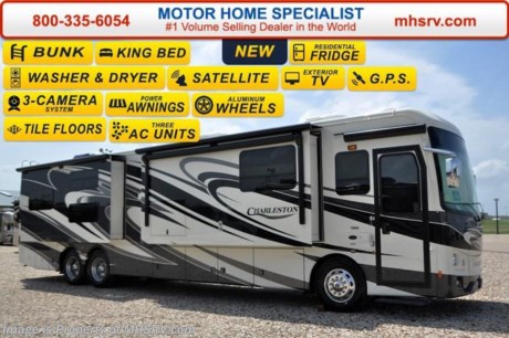/SOLD 9/28/15 GA
Family Owned &amp; Operated and the #1 Volume Selling Motor Home Dealer in the World as well as the #1 Volume Selling Forest River Diesel Dealer in the World.  &lt;object width=&quot;400&quot; height=&quot;300&quot;&gt;&lt;param name=&quot;movie&quot; value=&quot;http://www.youtube.com/v/fBpsq4hH-Ws?version=3&amp;amp;hl=en_US&quot;&gt;&lt;/param&gt;&lt;param name=&quot;allowFullScreen&quot; value=&quot;true&quot;&gt;&lt;/param&gt;&lt;param name=&quot;allowscriptaccess&quot; value=&quot;always&quot;&gt;&lt;/param&gt;&lt;embed src=&quot;http://www.youtube.com/v/fBpsq4hH-Ws?version=3&amp;amp;hl=en_US&quot; type=&quot;application/x-shockwave-flash&quot; width=&quot;400&quot; height=&quot;300&quot; allowscriptaccess=&quot;always&quot; allowfullscreen=&quot;true&quot;&gt;&lt;/embed&gt;&lt;/object&gt; MSRP $368,256. The new 2016 Forest River Charleston 430BH Tag Axle Luxury Bunk House Diesel features include: a new one-key system for the entrance &amp; cargo doors, integrated navigation system, 15K lb. hitch, newly designed front and rear caps with LED lit Charleston graphic in front, 40 inch Sony LED / HD front overhead TV, True induction cook-top, bedroom ceiling fan, 40 inch Sony exterior TV with entertainment system, 10KW Onan diesel generator with power slide-out, 3 low profile A/Cs (2-15,000 BTU w/heat pump in front and rear, 13,500 in middle). This bunk model RV measures approximately 43 feet 5 inches in length. Optional equipment includes a booth dinette, Sikkens brand automotive 4 color exterior full body paint with 4X clear coat, Bose sound system with sub-woofer and a stainless steel dishwasher. It is powered by the 450HP Cummins Turbo Charged ISL 8.9L engine with 1250 lbs./FT, Allison 3000 series transmission and has an incredible list of standard equipment. For additional coach information, brochures, window sticker, videos, photos, Charleston reviews &amp; testimonials as well as additional information about Motor Home Specialist and our manufacturers&#39; please visit us at MHSRV .com or call 800-335-6054. At Motor Home Specialist we DO NOT charge any prep or orientation fees like you will find at other dealerships. All sale prices include a 200 point inspection, interior and exterior wash &amp; detail of vehicle, a thorough coach orientation with an MHSRV technician, an RV Starter&#39;s kit, a night stay in our delivery park featuring landscaped and covered pads with full hook-ups and much more. Free airport shuttle available with purchase for out-of-town buyers. WHY PAY MORE?... WHY SETTLE FOR LESS? &lt;iframe width=&quot;400&quot; height=&quot;300&quot; src=&quot;https://www.youtube.com/embed/49D-4ZIktHY&quot; frameborder=&quot;0&quot; allowfullscreen&gt;&lt;/iframe&gt;