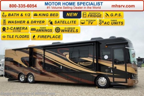 Family Owned &amp; Operated and the #1 Volume Selling Motor Home Dealer in the World as well as the #1 Volume Selling Forest River Diesel Dealer in the World.  &lt;object width=&quot;400&quot; height=&quot;300&quot;&gt;&lt;param name=&quot;movie&quot; value=&quot;http://www.youtube.com/v/fBpsq4hH-Ws?version=3&amp;amp;hl=en_US&quot;&gt;&lt;/param&gt;&lt;param name=&quot;allowFullScreen&quot; value=&quot;true&quot;&gt;&lt;/param&gt;&lt;param name=&quot;allowscriptaccess&quot; value=&quot;always&quot;&gt;&lt;/param&gt;&lt;embed src=&quot;http://www.youtube.com/v/fBpsq4hH-Ws?version=3&amp;amp;hl=en_US&quot; type=&quot;application/x-shockwave-flash&quot; width=&quot;400&quot; height=&quot;300&quot; allowscriptaccess=&quot;always&quot; allowfullscreen=&quot;true&quot;&gt;&lt;/embed&gt;&lt;/object&gt; MSRP $373,786. The new 2016 Forest River Charleston 430RB Tag Axle Luxury Bath &amp; 1/2 Diesel features include: a new one-key system for the entrance &amp; cargo doors, integrated navigation system, 15K lb. hitch, newly designed front and rear caps with LED lit Charleston graphic in front, 40 inch Sony LED / HD front overhead TV, True induction cook-top, bedroom ceiling fan, 40 inch Sony exterior TV with entertainment system, 10KW Onan diesel generator with power slide-out, 3 low profile A/Cs (2-15,000 BTU w/heat pump in front and rear, 13,500 in middle). This Bath &amp; 1/2 model RV measures approximately 43 feet 5 inches in length. Optional equipment includes the Executive Dark Cherry cabinetry, Sikkens brand automotive 4 color exterior full body paint with 4X clear coat, Bose sound system with subwoofer and a stainless steel dishwasher. It is powered by the 450HP Cummins Turbo Charged ISL 8.9L engine with 1250 lbs./FT, Allison 3000 series transmission and has an incredible list of standard equipment. For additional coach information, brochures, window sticker, videos, photos, Charleston reviews &amp; testimonials as well as additional information about Motor Home Specialist and our manufacturers&#39; please visit us at MHSRV .com or call 800-335-6054. At Motor Home Specialist we DO NOT charge any prep or orientation fees like you will find at other dealerships. All sale prices include a 200 point inspection, interior and exterior wash &amp; detail of vehicle, a thorough coach orientation with an MHSRV technician, an RV Starter&#39;s kit, a night stay in our delivery park featuring landscaped and covered pads with full hook-ups and much more. Free airport shuttle available with purchase for out-of-town buyers. WHY PAY MORE?... WHY SETTLE FOR LESS? &lt;iframe width=&quot;400&quot; height=&quot;300&quot; src=&quot;https://www.youtube.com/embed/49D-4ZIktHY&quot; frameborder=&quot;0&quot; allowfullscreen&gt;&lt;/iframe&gt;