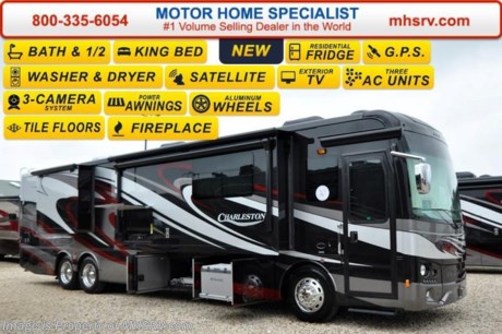 /SOLD 9/28/15 SC
Receive a $5,000 VISA Gift Card with purchase from Motor Home Specialist while supplies last. Family Owned &amp; Operated and the #1 Volume Selling Motor Home Dealer in the World as well as the #1 Volume Selling Forest River Diesel Dealer in the World.  &lt;object width=&quot;400&quot; height=&quot;300&quot;&gt;&lt;param name=&quot;movie&quot; value=&quot;http://www.youtube.com/v/fBpsq4hH-Ws?version=3&amp;amp;hl=en_US&quot;&gt;&lt;/param&gt;&lt;param name=&quot;allowFullScreen&quot; value=&quot;true&quot;&gt;&lt;/param&gt;&lt;param name=&quot;allowscriptaccess&quot; value=&quot;always&quot;&gt;&lt;/param&gt;&lt;embed src=&quot;http://www.youtube.com/v/fBpsq4hH-Ws?version=3&amp;amp;hl=en_US&quot; type=&quot;application/x-shockwave-flash&quot; width=&quot;400&quot; height=&quot;300&quot; allowscriptaccess=&quot;always&quot; allowfullscreen=&quot;true&quot;&gt;&lt;/embed&gt;&lt;/object&gt; MSRP $373,786. The new 2016 Forest River Charleston 430RB Tag Axle Luxury Bath &amp; 1/2 Diesel features include: a new one-key system for the entrance &amp; cargo doors, integrated navigation system, 15K lb. hitch, newly designed front and rear caps with LED lit Charleston graphic in front, 40 inch Sony LED / HD front overhead TV, True induction cook-top, bedroom ceiling fan, 40 inch Sony exterior TV with entertainment system, 10KW Onan diesel generator with power slide-out, 3 low profile A/Cs (2-15,000 BTU w/heat pump in front and rear, 13,500 in middle). This Bath &amp; 1/2 model RV measures approximately 43 feet 5 inches in length. Optional equipment includes the Executive Dark Cherry cabinetry, Sikkens brand automotive 4 color exterior full body paint with 4X clear coat, Bose sound system with subwoofer and a stainless steel dishwasher. It is powered by the 450HP Cummins Turbo Charged ISL 8.9L engine with 1250 lbs./FT, Allison 3000 series transmission and has an incredible list of standard equipment. For additional coach information, brochures, window sticker, videos, photos, Charleston reviews &amp; testimonials as well as additional information about Motor Home Specialist and our manufacturers&#39; please visit us at MHSRV .com or call 800-335-6054. At Motor Home Specialist we DO NOT charge any prep or orientation fees like you will find at other dealerships. All sale prices include a 200 point inspection, interior and exterior wash &amp; detail of vehicle, a thorough coach orientation with an MHSRV technician, an RV Starter&#39;s kit, a night stay in our delivery park featuring landscaped and covered pads with full hook-ups and much more. Free airport shuttle available with purchase for out-of-town buyers. WHY PAY MORE?... WHY SETTLE FOR LESS? &lt;iframe width=&quot;400&quot; height=&quot;300&quot; src=&quot;https://www.youtube.com/embed/49D-4ZIktHY&quot; frameborder=&quot;0&quot; allowfullscreen&gt;&lt;/iframe&gt;