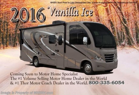 /SOLD 7/20/15 - GA
 Family Owned &amp; Operated and the #1 Volume Selling Motor Home Dealer in the World as well as the #1 Thor Motor Coach Dealer in the World.  &lt;iframe width=&quot;400&quot; height=&quot;300&quot; src=&quot;https://www.youtube.com/embed/M6f0nvJ2zi0&quot; frameborder=&quot;0&quot; allowfullscreen&gt;&lt;/iframe&gt; Thor Motor Coach has done it again with the world&#39;s first RUV! (Recreational Utility Vehicle) Check out the all new 2016 Thor Motor Coach Axis RUV Model 24.1 with Slide-Out Room and two beds that convert to a large bed! MSRP $98,538. The Axis combines Style, Function, Affordability &amp; Innovation like no other RV available in the industry today! It is powered by a Ford Triton V-10 engine and is 25 ft. 11 inches. Taking superior drivability even one step further, the Axis will also feature something normally only found in a high-end luxury diesel pusher motor coach... an Independent Front Suspension system! With a style all its own the Axis will provide superior handling and fuel economy and appeal to couples &amp; family RVers as well. You will also find another full size power drop down bunk above the cockpit, sofa/sleeper, spacious living room and even pass-through exterior storage. Optional equipment includes the HD-Max colored sidewalls and graphics, bedroom TV, exterior TV, (2) attic fans, an upgraded 15.0 BTU A/C, heated holding tanks and a second auxiliary battery. You will also be pleased to find a host of feature appointments that include tinted and frameless windows, a power patio awning with LED lights, convection microwave (N/A with oven option), 3 burner cooktop, living room TV, LED ceiling lights, Onan 4000 generator, gas/electric water heater, power and heated mirrors with integrated side-view cameras, back-up camera, 8,000lb. trailer hitch, cabinet doors with designer door fronts and a spacious cockpit design with unparalleled visibility as well as a fold out map/laptop table and an additional cab table that can easily be stored when traveling.  For additional coach information, brochures, window sticker, videos, photos, Axis reviews, testimonials as well as additional information about Motor Home Specialist and our manufacturers&#39; please visit us at MHSRV .com or call 800-335-6054. At Motor Home Specialist we DO NOT charge any prep or orientation fees like you will find at other dealerships. All sale prices include a 200 point inspection, interior and exterior wash &amp; detail of vehicle, a thorough coach orientation with an MHS technician, an RV Starter&#39;s kit, a night stay in our delivery park featuring landscaped and covered pads with full hook-ups and much more. Free airport shuttle available with purchase for out-of-town buyers. WHY PAY MORE?... WHY SETTLE FOR LESS? 