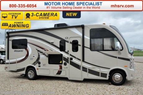 /TX 11-5-15 &lt;a href=&quot;http://www.mhsrv.com/thor-motor-coach/&quot;&gt;&lt;img src=&quot;http://www.mhsrv.com/images/sold-thor.jpg&quot; width=&quot;383&quot; height=&quot;141&quot; border=&quot;0&quot;/&gt;&lt;/a&gt;
Receive a $1,000 VISA Gift Card with purchase from Motor Home Specialist while supplies last. Family Owned &amp; Operated and the #1 Volume Selling Motor Home Dealer in the World as well as the #1 Thor Motor Coach Dealer in the World.  &lt;iframe width=&quot;400&quot; height=&quot;300&quot; src=&quot;https://www.youtube.com/embed/l1UfqXd9S_4&quot; frameborder=&quot;0&quot; allowfullscreen&gt;&lt;/iframe&gt;  Thor Motor Coach has done it again with the world&#39;s first RUV! (Recreational Utility Vehicle) Check out the all new 2016 Thor Motor Coach Vegas RUV Model 24.1 with Slide-Out Room and two beds that convert to a large bed! MSRP $98,538. The Vegas combines Style, Function, Affordability &amp; Innovation like no other RV available in the industry today! It is powered by a Ford Triton V-10 engine and is approximately 25 ft. 11 inches. Taking superior drivability even one step further, the Vegas will also feature something normally only found in a high-end luxury diesel pusher motor coach... an Independent Front Suspension system! With a style all its own the Vegas will provide superior handling and fuel economy and appeal to couples &amp; family RVers as well. You will also find another full size power drop down bunk above the cockpit, sofa/sleeper, spacious living room and even pass-through exterior storage. Optional equipment includes the HD-Max colored sidewalls and graphics, bedroom TV, exterior TV, (2) attic fans, an upgraded 15.0 BTU A/C, heated holding tanks and a second auxiliary battery. You will also be pleased to find a host of feature appointments that include tinted and frameless windows, a power patio awning with LED lights, convection microwave (N/A with oven option), 3 burner cooktop, living room TV, LED ceiling lights, Onan 4000 generator, gas/electric water heater, power and heated mirrors with integrated side-view cameras, back-up camera, 8,000lb. trailer hitch, cabinet doors with designer door fronts and a spacious cockpit design with unparalleled visibility as well as a fold out map/laptop table and an additional cab table that can easily be stored when traveling.  For additional coach information, brochures, window sticker, videos, photos, Vegas reviews, testimonials as well as additional information about Motor Home Specialist and our manufacturers&#39; please visit us at MHSRV .com or call 800-335-6054. At Motor Home Specialist we DO NOT charge any prep or orientation fees like you will find at other dealerships. All sale prices include a 200 point inspection, interior and exterior wash &amp; detail of vehicle, a thorough coach orientation with an MHS technician, an RV Starter&#39;s kit, a night stay in our delivery park featuring landscaped and covered pads with full hook-ups and much more. Free airport shuttle available with purchase for out-of-town buyers. WHY PAY MORE?... WHY SETTLE FOR LESS? 