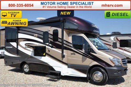 /FL 6-30-15 &lt;a href=&quot;http://www.mhsrv.com/thor-motor-coach/&quot;&gt;&lt;img src=&quot;http://www.mhsrv.com/images/sold-thor.jpg&quot; width=&quot;383&quot; height=&quot;141&quot; border=&quot;0&quot;/&gt;&lt;/a&gt;
Family Owned &amp; Operated and the #1 Volume Selling Motor Home Dealer in the World as well as the #1 Thor Motor Coach Dealer in the World. MSRP $128,440. New 2016 Thor Motor Coach Chateau Citation Sprinter Diesel. Model 24SR. This RV measures approximately 24ft. 10in. in length &amp; features 2 slide-out rooms and LED TV on a slide. Optional equipment includes the beautiful full body paint exterior, diesel generator, power vent, 13.5 low profile A/C with heat pump, exterior TV, bedroom TV, holding tanks with heat pads and second auxiliary battery. The all new 2016 Chateau Citation Sprinter also features a turbo diesel engine, AM/FM/CD, power windows &amp; locks, keyless entry, power vent, back up camera, solid surface kitchen counter, 3-point seatbelts, driver &amp; passenger airbags, heated remote side mirrors, fiberglass running boards, spare tire, hitch, back-up monitor, roof ladder, outside shower, slide-out awning, electric step &amp; much more. For additional coach information, brochures, window sticker, videos, photos, Citation reviews, testimonials as well as additional information about Motor Home Specialist and our manufacturers&#39; please visit us at MHSRV .com or call 800-335-6054. At Motor Home Specialist we DO NOT charge any prep or orientation fees like you will find at other dealerships. All sale prices include a 200 point inspection, interior and exterior wash &amp; detail of vehicle, a thorough coach orientation with an MHS technician, an RV Starter&#39;s kit, a night stay in our delivery park featuring landscaped and covered pads with full hook-ups and much more. Free airport shuttle available with purchase for out-of-town buyers. WHY PAY MORE?... WHY SETTLE FOR LESS? 