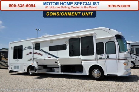 /SOLD - 7/16/15- TX
**Consignment** Used Alfa RV for Sale- 2007 Alfa See Ya So Long with 2 slides and 30,688 miles. This RV is approximately 40 feet in length with a Caterpillar 350HP engine, Freightliner raised rail chassis, power mirrors with heat, 7.5KW generator, patio and door awnings, slide-out room toppers, gas/electric water heater, pass-thru storage, exterior freezer, full length slide-out cargo tray, 10K lb. hitch, hydraulic leveling, back up camera, exterior TV, exterior grill, inverter, convection microwave, ceramic tile floors, dual pane windows, solid surface counter, washer/dryer stack, all in 1 bath, 4 door refrigerator, A/C and 4 LCD TVs. For additional information and photos please visit Motor Home Specialist at www.MHSRV .com or call 800-335-6054.