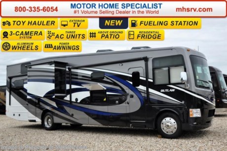 /CA 6-4-15 &lt;a href=&quot;http://www.mhsrv.com/thor-motor-coach/&quot;&gt;&lt;img src=&quot;http://www.mhsrv.com/images/sold-thor.jpg&quot; width=&quot;383&quot; height=&quot;141&quot; border=&quot;0&quot;/&gt;&lt;/a&gt;
Family Owned &amp; Operated and the #1 Volume Selling Motor Home Dealer in the World as well as the #1 Thor Motor Coach Dealer in the World. &lt;object width=&quot;400&quot; height=&quot;300&quot;&gt;&lt;param name=&quot;movie&quot; value=&quot;http://www.youtube.com/v/fBpsq4hH-Ws?version=3&amp;amp;hl=en_US&quot;&gt;&lt;/param&gt;&lt;param name=&quot;allowFullScreen&quot; value=&quot;true&quot;&gt;&lt;/param&gt;&lt;param name=&quot;allowscriptaccess&quot; value=&quot;always&quot;&gt;&lt;/param&gt;&lt;embed src=&quot;http://www.youtube.com/v/fBpsq4hH-Ws?version=3&amp;amp;hl=en_US&quot; type=&quot;application/x-shockwave-flash&quot; width=&quot;400&quot; height=&quot;300&quot; allowscriptaccess=&quot;always&quot; allowfullscreen=&quot;true&quot;&gt;&lt;/embed&gt;&lt;/object&gt;
MSRP $184,186. New 2016 Thor Motor Coach Outlaw Toy Hauler. Model 37RB with 2 slide-out rooms, Ford 26-Series chassis with Triton V-10 engine, frameless windows, high polished aluminum wheels, residential refrigerator, electric rear patio awning, roller shades on the driver &amp; passenger windows, as well as drop down ramp door with spring assist &amp; railing for patio use. This unit measures approximately 38 feet 6 inches in length. Options include the beautiful full body exterior, 2 opposing leatherette sofas in the garage and frameless dual pane windows. The Outlaw toy hauler RV has an incredible list of standard features for 2016 including beautiful wood &amp; interior decor packages, LCD TVs including an exterior entertainment center, large living room LCD TV and LCD TV in the lower bedroom. You will also find (3) A/C units, Bluetooth enable coach radio system with exterior speakers, power patio awing with integrated LED lighting, dual side entrance doors, fueling station, 1-piece windshield, a 5500 Onan generator, 3 camera monitoring system, automatic leveling system, Soft Touch leather furniture, leatherette booth day/night shades and much more. For additional coach information, brochures, window sticker, videos, photos, Outlaw reviews, testimonials as well as additional information about Motor Home Specialist and our manufacturers&#39; please visit us at MHSRV .com or call 800-335-6054. At Motor Home Specialist we DO NOT charge any prep or orientation fees like you will find at other dealerships. All sale prices include a 200 point inspection, interior and exterior wash &amp; detail of vehicle, a thorough coach orientation with an MHS technician, an RV Starter&#39;s kit, a night stay in our delivery park featuring landscaped and covered pads with full hookups and much more. Free airport shuttle available with purchase for out-of-town buyers. WHY PAY MORE?... WHY SETTLE FOR LESS?  