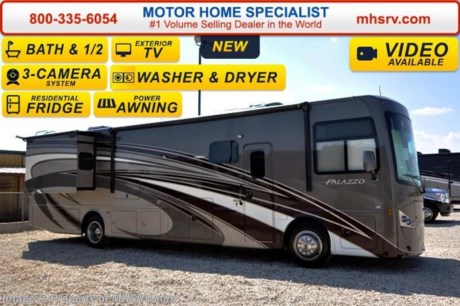 /SOLD 9/28/15 IL
Family Owned &amp; Operated and the #1 Volume Selling Motor Home Dealer in the World as well as the #1 Thor Motor Coach Dealer in the World.  &lt;object width=&quot;400&quot; height=&quot;300&quot;&gt;&lt;param name=&quot;movie&quot; value=&quot;http://www.youtube.com/v/fBpsq4hH-Ws?version=3&amp;amp;hl=en_US&quot;&gt;&lt;/param&gt;&lt;param name=&quot;allowFullScreen&quot; value=&quot;true&quot;&gt;&lt;/param&gt;&lt;param name=&quot;allowscriptaccess&quot; value=&quot;always&quot;&gt;&lt;/param&gt;&lt;embed src=&quot;http://www.youtube.com/v/fBpsq4hH-Ws?version=3&amp;amp;hl=en_US&quot; type=&quot;application/x-shockwave-flash&quot; width=&quot;400&quot; height=&quot;300&quot; allowscriptaccess=&quot;always&quot; allowfullscreen=&quot;true&quot;&gt;&lt;/embed&gt;&lt;/object&gt;   MSRP $224,250. The New 2016 Thor Motor Coach Palazzo Diesel Pusher. Model 36.2 This Diesel Pusher RV features (2) slide-out rooms including a driver&#39;s side full wall slide, king bed, Dream Dinette, exterior LED TV, invisible front paint protection &amp; front electric drop-down overhead bunk. The 2016 Palazzo also features a 340 HP Cummins diesel engine with 700 lbs. of torque, Freightliner XC chassis, 6000 Onan diesel generator with AGS, solid surface counters, power driver&#39;s seat, inverter, LCD TV/DVD, residential refrigerator, solid surface countertops, (2) ducted roof A/C units, 3-camera monitoring system, one piece windshield, fiberglass storage compartments, fully automatic hydraulic leveling system, automatic entry step, electric patio awning with integrated LED lighting and much more.  For additional coach information, brochures, window sticker, videos, photos, Palazzo reviews, testimonials as well as additional information about Motor Home Specialist and our manufacturers&#39; please visit us at MHSRV .com or call 800-335-6054. At Motor Home Specialist we DO NOT charge any prep or orientation fees like you will find at other dealerships. All sale prices include a 200 point inspection, interior and exterior wash &amp; detail of vehicle, a thorough coach orientation with an MHS technician, an RV Starter&#39;s kit, a night stay in our delivery park featuring landscaped and covered pads with full hook-ups and much more. Free airport shuttle available with purchase for out-of-town buyers. WHY PAY MORE?... WHY SETTLE FOR LESS?  