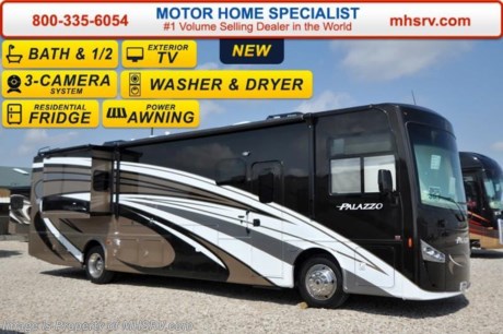 /FL 10-15-15 &lt;a href=&quot;http://www.mhsrv.com/thor-motor-coach/&quot;&gt;&lt;img src=&quot;http://www.mhsrv.com/images/sold-thor.jpg&quot; width=&quot;383&quot; height=&quot;141&quot; border=&quot;0&quot;/&gt;&lt;/a&gt;
Family Owned &amp; Operated and the #1 Volume Selling Motor Home Dealer in the World as well as the #1 Thor Motor Coach Dealer in the World.  &lt;object width=&quot;400&quot; height=&quot;300&quot;&gt;&lt;param name=&quot;movie&quot; value=&quot;http://www.youtube.com/v/fBpsq4hH-Ws?version=3&amp;amp;hl=en_US&quot;&gt;&lt;/param&gt;&lt;param name=&quot;allowFullScreen&quot; value=&quot;true&quot;&gt;&lt;/param&gt;&lt;param name=&quot;allowscriptaccess&quot; value=&quot;always&quot;&gt;&lt;/param&gt;&lt;embed src=&quot;http://www.youtube.com/v/fBpsq4hH-Ws?version=3&amp;amp;hl=en_US&quot; type=&quot;application/x-shockwave-flash&quot; width=&quot;400&quot; height=&quot;300&quot; allowscriptaccess=&quot;always&quot; allowfullscreen=&quot;true&quot;&gt;&lt;/embed&gt;&lt;/object&gt;   MSRP $224,250. The New 2016 Thor Motor Coach Palazzo Diesel Pusher. Model 36.1 Bath &amp; 1/2. This Diesel Pusher RV features (2) slide-out rooms including a driver&#39;s side full wall slide, bath &amp; 1/2, Dream Dinette, exterior LED TV, invisible front paint protection &amp; front electric drop-down overhead bunk. The 2016 Palazzo also features a 340 HP Cummins diesel engine with 700 lbs. of torque, Freightliner XC chassis, 6000 Onan diesel generator with AGS, solid surface counters, power driver&#39;s seat, inverter, LCD TV/DVD, residential refrigerator, solid surface countertops, (2) ducted roof A/C units, 3-camera monitoring system, one piece windshield, fiberglass storage compartments, fully automatic hydraulic leveling system, automatic entry step, electric patio awning with integrated LED lighting and much more.  For additional coach information, brochures, window sticker, videos, photos, Palazzo reviews, testimonials as well as additional information about Motor Home Specialist and our manufacturers&#39; please visit us at MHSRV .com or call 800-335-6054. At Motor Home Specialist we DO NOT charge any prep or orientation fees like you will find at other dealerships. All sale prices include a 200 point inspection, interior and exterior wash &amp; detail of vehicle, a thorough coach orientation with an MHS technician, an RV Starter&#39;s kit, a night stay in our delivery park featuring landscaped and covered pads with full hook-ups and much more. Free airport shuttle available with purchase for out-of-town buyers. WHY PAY MORE?... WHY SETTLE FOR LESS?  