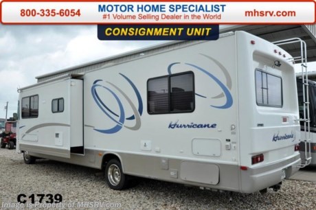/TX 5/5/15 &lt;a href=&quot;http://www.mhsrv.com/thor-motor-coach/&quot;&gt;&lt;img src=&quot;http://www.mhsrv.com/images/sold-thor.jpg&quot; width=&quot;383&quot; height=&quot;141&quot; border=&quot;0&quot;/&gt;&lt;/a&gt;
**Consignment** Used Four Winds RV for Sale- 2002 Four Winds Hurricane 37KT with slide and 60,327 miles. This RV is approximately 34 feet in length with a Ford engine, Ford chassis, 5.5KW generator with 279 hours, patio awning, slide-out room toppers, water heater, pass-thru storage, exterior shower, tank heater, 3.5K lb. hitch, power leveling system, back up camera, day/night shades, 2 ducted roof A/Cs, booth converts to sleeper, 3 burner range with oven, all in 1 bath, glass door shower and much more. For additional information and photos please visit Motor Home Specialist at www.MHSRV .com or call 800-335-6054.