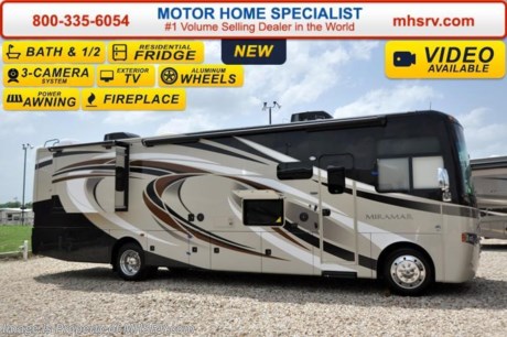 /AR 3-1-16 &lt;a href=&quot;http://www.mhsrv.com/thor-motor-coach/&quot;&gt;&lt;img src=&quot;http://www.mhsrv.com/images/sold-thor.jpg&quot; width=&quot;383&quot; height=&quot;141&quot; border=&quot;0&quot;/&gt;&lt;/a&gt;
Family Owned &amp; Operated and the #1 Volume Selling Motor Home Dealer in the World as well as the #1 Thor Motor Coach Dealer in the World.  &lt;object width=&quot;400&quot; height=&quot;300&quot;&gt;&lt;param name=&quot;movie&quot; value=&quot;http://www.youtube.com/v/fBpsq4hH-Ws?version=3&amp;amp;hl=en_US&quot;&gt;&lt;/param&gt;&lt;param name=&quot;allowFullScreen&quot; value=&quot;true&quot;&gt;&lt;/param&gt;&lt;param name=&quot;allowscriptaccess&quot; value=&quot;always&quot;&gt;&lt;/param&gt;&lt;embed src=&quot;http://www.youtube.com/v/fBpsq4hH-Ws?version=3&amp;amp;hl=en_US&quot; type=&quot;application/x-shockwave-flash&quot; width=&quot;400&quot; height=&quot;300&quot; allowscriptaccess=&quot;always&quot; allowfullscreen=&quot;true&quot;&gt;&lt;/embed&gt;&lt;/object&gt; 
MSRP $151,613. The New 2016 Thor Motor Coach Miramar 34.1 Model. This luxury class A gas motor home measures approximately 35 feet 10 inches in length and features 2 slides as well as a bath and a 1/2. Options include the beautiful HD-Max exterior and an electric fireplace with remote. The 2016 Thor Motor Coach Miramar also features one of the most impressive lists of standard equipment in the RV industry including a Ford Triton V-10 engine, 5-speed automatic transmission, Ford 22 Series chassis with 22.5 Michelin tires and high polished aluminum wheels, automatic leveling system with touch pad controls, power patio awning with LED lights, frameless windows, slide-out room awning toppers, heated/remote exterior mirrors with integrated side view cameras, side hinged baggage doors, halogen headlamps with LED accent lights, heated and enclosed holding tanks, residential refrigerator, LCD TVs, DVD, 5500 Onan generator, gas/electric water heater and the RAPID CAMP remote system. Rapid Camp allows you to operate your slide-out room, generator, leveling jacks when applicable, power awning, selective lighting and more all from a touchscreen remote control. For additional coach information, brochures, window sticker, videos, photos, Miramar reviews, testimonials as well as additional information about Motor Home Specialist and our manufacturers&#39; please visit us at MHSRV .com or call 800-335-6054. At Motor Home Specialist we DO NOT charge any prep or orientation fees like you will find at other dealerships. All sale prices include a 200 point inspection, interior and exterior wash &amp; detail of vehicle, a thorough coach orientation with an MHS technician, an RV Starter&#39;s kit, a night stay in our delivery park featuring landscaped and covered pads with full hook-ups and much more. Free airport shuttle available with purchase for out-of-town buyers. WHY PAY MORE?... WHY SETTLE FOR LESS? 
&lt;object width=&quot;400&quot; height=&quot;300&quot;&gt;&lt;param name=&quot;movie&quot; value=&quot;//www.youtube.com/v/wsGkgVdi1T8?version=3&amp;amp;hl=en_US&quot;&gt;&lt;/param&gt;&lt;param name=&quot;allowFullScreen&quot; value=&quot;true&quot;&gt;&lt;/param&gt;&lt;param name=&quot;allowscriptaccess&quot; value=&quot;always&quot;&gt;&lt;/param&gt;&lt;embed src=&quot;//www.youtube.com/v/wsGkgVdi1T8?version=3&amp;amp;hl=en_US&quot; type=&quot;application/x-shockwave-flash&quot; width=&quot;400&quot; height=&quot;300&quot; allowscriptaccess=&quot;always&quot; allowfullscreen=&quot;true&quot;&gt;&lt;/embed&gt;&lt;/object&gt;