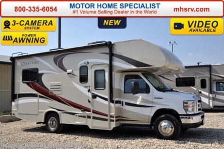 /TX 3-1-16 &lt;a href=&quot;http://www.mhsrv.com/thor-motor-coach/&quot;&gt;&lt;img src=&quot;http://www.mhsrv.com/images/sold-thor.jpg&quot; width=&quot;383&quot; height=&quot;141&quot; border=&quot;0&quot;/&gt;&lt;/a&gt;
*#1 Volume Selling Motor Home Dealer in the World. MSRP $82,933. New 2016 Thor Motor Coach Chateau Class C RV Model 22E with Ford E-450 chassis, Ford Triton V-10 engine &amp; 8,000 lb. trailer hitch. This unit measures approximately 23 feet 11 inches in length. Optional equipment includes the all new HD-Max exterior color, convection microwave, child safety tether, exterior shower, heated holding tanks, second auxiliary battery, wheel liners, keyless cab entry, valve stem extenders, spare tire, back up monitor, heated remote exterior mirrors with side view cameras, leatherette driver &amp; passenger chairs, cockpit carpet mat and wood dash applique. The Chateau Class C RV has an incredible list of standard features for 2016 as well including Mega exterior storage, power windows and locks, power patio awning with integrated LED lighting, roof ladder, in-dash media center w/DVD/CD/AM/FM &amp; Bluetooth, deluxe exterior mirrors, bunk ladder, refrigerator, oven, microwave, flip-up counter-top extension, large TV on swivel in cab-over, power vent in bath, skylight above shower, 4000 Onan generator, auto transfer switch, roof A/C, cab A/C, battery disconnect switch, auxiliary battery, gas/electric water heater and much more. For additional information, brochures, and videos please visit Motor Home Specialist at  MHSRV .com or Call 800-335-6054. At Motor Home Specialist we DO NOT charge any prep or orientation fees like you will find at other dealerships. All sale prices include a 200 point inspection, interior and exterior wash &amp; detail of vehicle, a thorough coach orientation with an MHS technician, an RV Starter&#39;s kit, a night stay in our delivery park featuring landscaped and covered pads with full hook-ups and much more. Free airport shuttle available with purchase for out-of-town buyers. Read From THOUSANDS of Testimonials at MHSRV .com and See What They Had to Say About Their Experience at Motor Home Specialist. WHY PAY MORE?...... WHY SETTLE FOR LESS? 