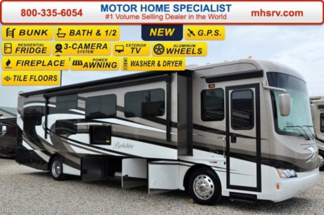 /SOLD - 7/16/15- NV
*For Lowest Price Visit MHSRV .com or Call 800-335-6054* Family Owned &amp; Operated and the #1 Volume Selling Motor Home Dealer in the World as well as the #1 Forest River Berkshire Dealer in the World. 
&lt;object width=&quot;400&quot; height=&quot;300&quot;&gt;&lt;param name=&quot;movie&quot; value=&quot;http://www.youtube.com/v/fBpsq4hH-Ws?version=3&amp;amp;hl=en_US&quot;&gt;&lt;/param&gt;&lt;param name=&quot;allowFullScreen&quot; value=&quot;true&quot;&gt;&lt;/param&gt;&lt;param name=&quot;allowscriptaccess&quot; value=&quot;always&quot;&gt;&lt;/param&gt;&lt;embed src=&quot;http://www.youtube.com/v/fBpsq4hH-Ws?version=3&amp;amp;hl=en_US&quot; type=&quot;application/x-shockwave-flash&quot; width=&quot;400&quot; height=&quot;300&quot; allowscriptaccess=&quot;always&quot; allowfullscreen=&quot;true&quot;&gt;&lt;/embed&gt;&lt;/object&gt;  
MSRP $259,191. New 2016 Forest River Berkshire RV model 38A-340. This luxury bath &amp; 1/2, bunk model RV measures approximately 39 feet 5 inches in length and features 3 slides including a full wall slide, a 340HP Cummins diesel with 6-speed automatic Allison transmission, Onan diesel generator on a slide, raised rail Freightliner chassis, Neway air suspension and Sachs tuned shock absorbers. Optional equipment includes the beautiful full body paint exterior, stackable washer/dryer, slide-out tray in basement storage area, electric fireplace, cockpit overhead TV, 15,000 BTU A/C with heat pump and Wineguard HD Traveler Satellite System. The Forest River Berkshire features one the most impressive lists of standard equipment you&#39;ll find in the industry including a large LCD TV in living room, a large exterior TV, heated holding tanks, 3 camera monitoring system, built in navigation system, 4-point fully automatic Equalizer hydraulic levelers, frameless dual pane windows and much more. For additional coach information, brochures, window sticker, videos, photos, Berkshire customer reviews, testimonials as well as additional information about Motor Home Specialist and our manufacturers&#39; please visit us at MHSRV .com or call 800-335-6054. At Motor Home Specialist we DO NOT charge any prep or orientation fees like you will find at other dealerships. All sale prices include a 200 point inspection, interior and exterior wash &amp; detail of vehicle, a thorough coach orientation with an MHS technician, an RV Starter&#39;s kit, a night stay in our delivery park featuring landscaped and covered pads with full hook-ups and much more. Free airport shuttle available with purchase for out-of-town buyers. WHY PAY MORE?... WHY SETTLE FOR LESS? 