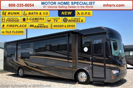 /SOLD 9/28/15 TX
Receive a $2,000 VISA Gift Card with purchase from Motor Home Specialist while supplies last.  *For Lowest Price Visit MHSRV .com or Call 800-335-6054* Family Owned &amp; Operated and the #1 Volume Selling Motor Home Dealer in the World as well as the #1 Forest River Berkshire Dealer in the World. 
&lt;object width=&quot;400&quot; height=&quot;300&quot;&gt;&lt;param name=&quot;movie&quot; value=&quot;http://www.youtube.com/v/fBpsq4hH-Ws?version=3&amp;amp;hl=en_US&quot;&gt;&lt;/param&gt;&lt;param name=&quot;allowFullScreen&quot; value=&quot;true&quot;&gt;&lt;/param&gt;&lt;param name=&quot;allowscriptaccess&quot; value=&quot;always&quot;&gt;&lt;/param&gt;&lt;embed src=&quot;http://www.youtube.com/v/fBpsq4hH-Ws?version=3&amp;amp;hl=en_US&quot; type=&quot;application/x-shockwave-flash&quot; width=&quot;400&quot; height=&quot;300&quot; allowscriptaccess=&quot;always&quot; allowfullscreen=&quot;true&quot;&gt;&lt;/embed&gt;&lt;/object&gt;  
MSRP $259,191. New 2016 Forest River Berkshire RV model 38A-340. This luxury bath &amp; 1/2, bunk model RV measures approximately 39 feet 5 inches in length and features 3 slides including a full wall slide, a 340HP Cummins diesel with 6-speed automatic Allison transmission, Onan diesel generator on a slide, raised rail Freightliner chassis, Neway air suspension and Sachs tuned shock absorbers. Optional equipment includes the beautiful full body paint exterior, stackable washer/dryer, slide-out tray in basement storage area, electric fireplace, cockpit overhead TV, 15,000 BTU A/C with heat pump and Wineguard HD Traveler Satellite System. The Forest River Berkshire features one the most impressive lists of standard equipment you&#39;ll find in the industry including a large LCD TV in living room, a large exterior TV, heated holding tanks, 3 camera monitoring system, built in navigation system, 4-point fully automatic Equalizer hydraulic levelers, frameless dual pane windows and much more. For additional coach information, brochures, window sticker, videos, photos, Berkshire customer reviews, testimonials as well as additional information about Motor Home Specialist and our manufacturers&#39; please visit us at MHSRV .com or call 800-335-6054. At Motor Home Specialist we DO NOT charge any prep or orientation fees like you will find at other dealerships. All sale prices include a 200 point inspection, interior and exterior wash &amp; detail of vehicle, a thorough coach orientation with an MHS technician, an RV Starter&#39;s kit, a night stay in our delivery park featuring landscaped and covered pads with full hook-ups and much more. Free airport shuttle available with purchase for out-of-town buyers. WHY PAY MORE?... WHY SETTLE FOR LESS? 