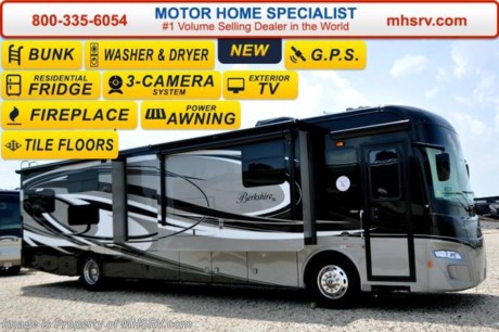 /SOLD 9/28/15 MO
Receive a $5,000 VISA Gift Card with purchase from Motor Home Specialist while supplies last. *For Lowest Price Visit MHSRV .com or Call 800-335-6054* Family Owned &amp; Operated and the #1 Volume Selling Motor Home Dealer in the World as well as the #1 Forest River Berkshire Dealer in the World. &lt;object width=&quot;400&quot; height=&quot;300&quot;&gt;&lt;param name=&quot;movie&quot; value=&quot;http://www.youtube.com/v/fBpsq4hH-Ws?version=3&amp;amp;hl=en_US&quot;&gt;&lt;/param&gt;&lt;param name=&quot;allowFullScreen&quot; value=&quot;true&quot;&gt;&lt;/param&gt;&lt;param name=&quot;allowscriptaccess&quot; value=&quot;always&quot;&gt;&lt;/param&gt;&lt;embed src=&quot;http://www.youtube.com/v/fBpsq4hH-Ws?version=3&amp;amp;hl=en_US&quot; type=&quot;application/x-shockwave-flash&quot; width=&quot;400&quot; height=&quot;300&quot; allowscriptaccess=&quot;always&quot; allowfullscreen=&quot;true&quot;&gt;&lt;/embed&gt;&lt;/object&gt;  
MSRP $294,879. New 2016 Forest River Berkshire XL RV Model 40BH-360. This bunk model luxury RV measures approximately 41 feet 1 inches in length and is powered by a 360HP Cummins turbo diesel featuring 800 ft. lbs. torque, 266” wheel base, with 6-speed Allison Automatic 3000 series transmission, Neway Air suspension and Sachs tuned shock absorbers, 8.0 KW Onan diesel generator on a slide-out and a 10K lb. hitch on a Freightliner Raised Rail Chassis with polished aluminum wheels. Optional equipment includes the beautiful Sikkens exterior full body paint w/4 times clear coat, stackable washer/dryer and Wineguard HD Traveler Satellite System. The Forest River Berkshire XL features one the most impressive lists of standard equipment you&#39;ll find in the industry including a large LED TV in the living room, Blue Ray player, exterior entertainment center, Fantastic Fan, polished porcelain floor  tiles (forward of bedroom), residential hardwoods throughout, vacuum bonded floors and sidewalls, Flexsteel pilot and co-pilot seats with powered passenger foot rest, frameless dual pane windows, (2)15K low profile A/C’s with heat pump, fully automatic Equalizer hydraulic levelers, tank less water heater with continuous flow and much more. For additional coach information, brochures, window sticker, videos, photos, Berkshire XL reviews &amp; testimonials as well as additional information about Motor Home Specialist and our manufacturers please visit us at MHSRV.COM or call 800-335-6054. At Motor Home Specialist we DO NOT charge any prep or orientation fees like you will find at other dealerships. All sale prices include a 200 point inspection, interior &amp; exterior wash &amp; detail of vehicle, a thorough coach orientation with an MHS technician, an RV Starter&#39;s kit, a nights stay in our delivery park featuring landscaped and covered pads with full hook-ups and much more. WHY PAY MORE?... WHY SETTLE FOR LESS?