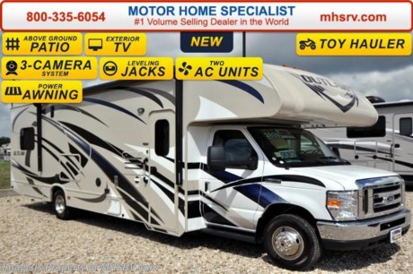 /WA 11-5-15 &lt;a href=&quot;http://www.mhsrv.com/thor-motor-coach/&quot;&gt;&lt;img src=&quot;http://www.mhsrv.com/images/sold-thor.jpg&quot; width=&quot;383&quot; height=&quot;141&quot; border=&quot;0&quot;/&gt;&lt;/a&gt;
Family Owned &amp; Operated and the #1 Volume Selling Motor Home Dealer in the World as well as the #1 Thor Motor Coach Dealer in the World.  &lt;object width=&quot;400&quot; height=&quot;300&quot;&gt;&lt;param name=&quot;movie&quot; value=&quot;http://www.youtube.com/v/fBpsq4hH-Ws?version=3&amp;amp;hl=en_US&quot;&gt;&lt;/param&gt;&lt;param name=&quot;allowFullScreen&quot; value=&quot;true&quot;&gt;&lt;/param&gt;&lt;param name=&quot;allowscriptaccess&quot; value=&quot;always&quot;&gt;&lt;/param&gt;&lt;embed src=&quot;http://www.youtube.com/v/fBpsq4hH-Ws?version=3&amp;amp;hl=en_US&quot; type=&quot;application/x-shockwave-flash&quot; width=&quot;400&quot; height=&quot;300&quot; allowscriptaccess=&quot;always&quot; allowfullscreen=&quot;true&quot;&gt;&lt;/embed&gt;&lt;/object&gt;
MSRP $115,863. New 2016 Thor Motor Coach Outlaw Toy Hauler. Model 29H with slide-out, Ford E-450 chassis, 6.8L V-10 engine with 305 HP and 420 lb-ft torque, 8,000K lb. hitch and a garage door that converts to an outside patio deck. This unit measures approximately 30 feet 9 inches in length. Optional equipment includes the beautiful Cold Fusion HD-Max exterior, exterior entertainment center, fully automatic hydraulic leveling jacks, power driver&#39;s seat, holding tanks with heat pads, 12V attic fan in the overhead bunk area, A/C in garage area and 2 fold down leatherette sofas in the garage.  The Outlaw toy hauler RV has an incredible list of standard features including beautiful wood &amp; interior decor packages, large swivel TV with DVD player in the cab over bunk area, power patio awning, exterior shower, heated exterior mirrors, 3 camera monitoring system, valve stem extenders, 3 burner range, convection microwave, flat panel TV in the garage, 4.0 Micro Quiet Onan generator, gas/electric water heater and much more. For additional coach information, brochures, window sticker, videos, photos, Outlaw reviews, testimonials as well as additional information about Motor Home Specialist and our manufacturers&#39; please visit us at MHSRV .com or call 800-335-6054. At Motor Home Specialist we DO NOT charge any prep or orientation fees like you will find at other dealerships. All sale prices include a 200 point inspection, interior and exterior wash &amp; detail of vehicle, a thorough coach orientation with an MHS technician, an RV Starter&#39;s kit, a night stay in our delivery park featuring landscaped and covered pads with full hook-ups and much more. Free airport shuttle available with purchase for out-of-town buyers. WHY PAY MORE?... WHY SETTLE FOR LESS? 