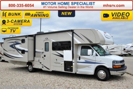 /KS 11-24-15 &lt;a href=&quot;http://www.mhsrv.com/coachmen-rv/&quot;&gt;&lt;img src=&quot;http://www.mhsrv.com/images/sold-coachmen.jpg&quot; width=&quot;383&quot; height=&quot;141&quot; border=&quot;0&quot;/&gt;&lt;/a&gt;
Receive a $1,000 VISA Gift Card with purchase from Motor Home Specialist while supplies last.  Family Owned &amp; Operated and the #1 Volume Selling Motor Home Dealer in the World as well as the #1 Coachmen in the World. &lt;object width=&quot;400&quot; height=&quot;300&quot;&gt;&lt;param name=&quot;movie&quot; value=&quot;//www.youtube.com/v/rUwAfncaG3M?version=3&amp;amp;hl=en_US&quot;&gt;&lt;/param&gt;&lt;param name=&quot;allowFullScreen&quot; value=&quot;true&quot;&gt;&lt;/param&gt;&lt;param name=&quot;allowscriptaccess&quot; value=&quot;always&quot;&gt;&lt;/param&gt;&lt;embed src=&quot;//www.youtube.com/v/rUwAfncaG3M?version=3&amp;amp;hl=en_US&quot; type=&quot;application/x-shockwave-flash&quot; width=&quot;400&quot; height=&quot;300&quot; allowscriptaccess=&quot;always&quot; allowfullscreen=&quot;true&quot;&gt;&lt;/embed&gt;&lt;/object&gt;  MSRP $100,762. New 2016 Coachmen Leprechaun Bunk Model. Model 320BHF. This Luxury Class C RV measures approximately 33 feet 5 inches in length and is powered by a 4500 Chevrolet chassis. This beautiful RV includes the Leprechaun Banner Edition which features tinted windows, rear ladder, upgraded sofa, child safety net and ladder (N/A with front entertainment center), Bluetooth AM/FM/CD monitoring &amp; back up camera, power awning, LED exterior &amp; interior lighting, pop-up power tower, 50 gallon fresh water tank, 5K lb. hitch &amp; wire, slide out awning, glass shower door, Onan generator, 80&quot; long bed, night shades, roller bearing drawer glides, Travel Easy Roadside Assistance &amp; Azdel composite sidewalls. Options include a molded front cap W/LED lights, spare tire, swivel driver seat, exterior privacy windshield cover, air assist suspension, exterior entertainment center and the entertainment package featuring a large coach TV/DVD player &amp; two bunk TVs with DVD players. This amazing class C also features the Leprechaun Luxury package that includes side view cameras, driver &amp; passenger leatherette seat covers, heated &amp; remote mirrors, convection microwave, wood grain dash applique, upgraded Serta Mattress (N/A 260 DS), 6 gallon gas/electric water heater, dual coach batteries, cab-over &amp; bedroom power vent fan and heated tank pads.  For additional coach information, brochures, window sticker, videos, photos, Leprechaun reviews, testimonials as well as additional information about Motor Home Specialist and our manufacturers&#39; please visit us at MHSRV .com or call 800-335-6054. At Motor Home Specialist we DO NOT charge any prep or orientation fees like you will find at other dealerships. All sale prices include a 200 point inspection, interior and exterior wash &amp; detail of vehicle, a thorough coach orientation with an MHS technician, an RV Starter&#39;s kit, a night stay in our delivery park featuring landscaped and covered pads with full hook-ups and much more. Free airport shuttle available with purchase for out-of-town buyers. WHY PAY MORE?... WHY SETTLE FOR LESS?  &lt;object width=&quot;400&quot; height=&quot;300&quot;&gt;&lt;param name=&quot;movie&quot; value=&quot;http://www.youtube.com/v/fBpsq4hH-Ws?version=3&amp;amp;hl=en_US&quot;&gt;&lt;/param&gt;&lt;param name=&quot;allowFullScreen&quot; value=&quot;true&quot;&gt;&lt;/param&gt;&lt;param name=&quot;allowscriptaccess&quot; value=&quot;always&quot;&gt;&lt;/param&gt;&lt;embed src=&quot;http://www.youtube.com/v/fBpsq4hH-Ws?version=3&amp;amp;hl=en_US&quot; type=&quot;application/x-shockwave-flash&quot; width=&quot;400&quot; height=&quot;300&quot; allowscriptaccess=&quot;always&quot; allowfullscreen=&quot;true&quot;&gt;&lt;/embed&gt;&lt;/object&gt;