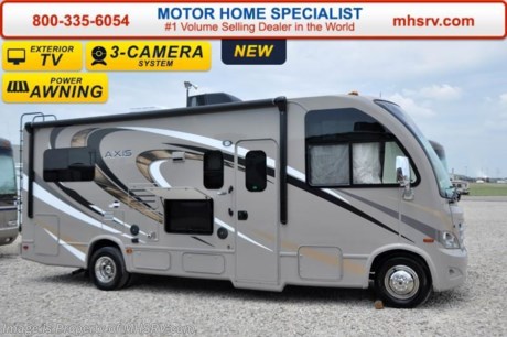 /TX 11-24-15 &lt;a href=&quot;http://www.mhsrv.com/thor-motor-coach/&quot;&gt;&lt;img src=&quot;http://www.mhsrv.com/images/sold-thor.jpg&quot; width=&quot;383&quot; height=&quot;141&quot; border=&quot;0&quot;/&gt;&lt;/a&gt;
Receive a $1,000 VISA Gift Card with purchase from Motor Home Specialist while supplies last. Family Owned &amp; Operated and the #1 Volume Selling Motor Home Dealer in the World as well as the #1 Thor Motor Coach Dealer in the World.  &lt;iframe width=&quot;400&quot; height=&quot;300&quot; src=&quot;https://www.youtube.com/embed/M6f0nvJ2zi0&quot; frameborder=&quot;0&quot; allowfullscreen&gt;&lt;/iframe&gt; Thor Motor Coach has done it again with the world&#39;s first RUV! (Recreational Utility Vehicle) Check out the all new 2016 Thor Motor Coach Axis RUV Model 24.1 with Slide-Out Room and two beds that convert to a large bed! MSRP $98,438. The Axis combines Style, Function, Affordability &amp; Innovation like no other RV available in the industry today! It is powered by a Ford Triton V-10 engine and is approximately 25 ft. 11 inches. Taking superior drivability even one step further, the Axis will also feature something normally only found in a high-end luxury diesel pusher motor coach... an Independent Front Suspension system! With a style all its own the Axis will provide superior handling and fuel economy and appeal to couples &amp; family RVers as well. You will also find another full size power drop down bunk above the cockpit, sofa/sleeper, spacious living room and even pass-through exterior storage. Optional equipment includes the HD-Max colored sidewalls and graphics, bedroom TV, exterior TV, (2) attic fans, an upgraded 15.0 BTU A/C, heated holding tanks and a second auxiliary battery. You will also be pleased to find a host of feature appointments that include tinted and frameless windows, a power patio awning with LED lights, convection microwave (N/A with oven option), 3 burner cooktop, living room TV, LED ceiling lights, Onan 4000 generator, gas/electric water heater, power and heated mirrors with integrated side-view cameras, back-up camera, 8,000lb. trailer hitch, cabinet doors with designer door fronts and a spacious cockpit design with unparalleled visibility as well as a fold out map/laptop table and an additional cab table that can easily be stored when traveling.  For additional coach information, brochures, window sticker, videos, photos, Axis reviews, testimonials as well as additional information about Motor Home Specialist and our manufacturers&#39; please visit us at MHSRV .com or call 800-335-6054. At Motor Home Specialist we DO NOT charge any prep or orientation fees like you will find at other dealerships. All sale prices include a 200 point inspection, interior and exterior wash &amp; detail of vehicle, a thorough coach orientation with an MHS technician, an RV Starter&#39;s kit, a night stay in our delivery park featuring landscaped and covered pads with full hook-ups and much more. Free airport shuttle available with purchase for out-of-town buyers. WHY PAY MORE?... WHY SETTLE FOR LESS? 