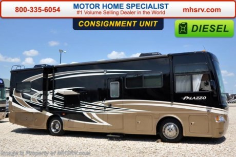 /TX &lt;a href=&quot;http://www.mhsrv.com/thor-motor-coach/&quot;&gt;&lt;img src=&quot;http://www.mhsrv.com/images/sold-thor.jpg&quot; width=&quot;383&quot; height=&quot;141&quot; border=&quot;0&quot;/&gt;&lt;/a&gt;
**Consignment** Used Thor Motor Coach RV for Sale- 2013 Thor Motor Coach Palazzo 33.3 with 2 slides and 14,728 miles. This diesel RV is approximately 34 feet in length with a Cummins 300HP engine, Freightliner raised rail chassis, power mirrors with heat, GPS, power privacy shades, 6KW Onan generator with 490 hours &amp; AGS, power patio awning, slide-out room toppers, gas/electric water heater, pass-thru storage with side swing baggage doors, clear front paint mask, water filtration system, roof ladder, 10K lb. hitch, automatic leveling system, 3 camera monitoring system, exterior entertainment center, Magnum inverter, dual pane windows, booth converts to sleeper, sofa with sleeper, convection microwave, 3 burner range, solid surface counter, all in 1 bath, residential refrigerator, glass door shower, cab over bunk, bunk beds, 2 ducted roof A/Cs, 4 LCD TVs and much more. For additional information and photos please visit Motor Home Specialist at www.MHSRV .com or call 800-335-6054.