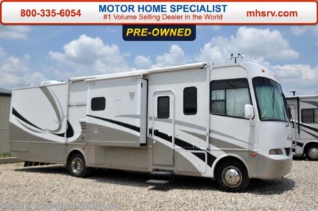 /SOLD - 7/16/15- TX
Used Thor Motor Coach RV for Sale- 2006 Thor Motor Coach Hurricane 34N with 3 slides and 52,288 miles. This RV is approximately 34 feet in length with a Ford engine, Ford chassis, power mirrors with heat, 5.5KW Onan generator with 160 hours, power patio awning, slide-out room toppers, water heater, pass-thru storage, black tank rinsing system, exterior shower, power leveling, back up camera, soft touch ceilings, sofa with sleeper, booth converts to sleeper, day/night shades, microwave, fold up counter, 3 burner range with oven, refrigerator, glass door shower, 2 ducted A/Cs and 2 flat panel TVs.  For additional information and photos please visit Motor Home Specialist at www.MHSRV .com or call 800-335-6054.