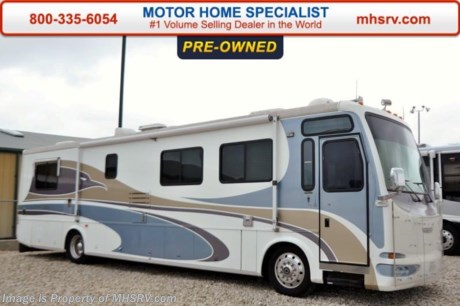 /SOLD - 7/16/15- TX
Used Gulf Stream RV for Sale- 2000 Gulf Stream Scenic Cruiser 8392 with slide and 46,715 miles. This RV is approximately 38 feet in length with a Cummins 330HP engine with side radiator, Spartan raised rail chassis with IFS, power mirrors with heat, 7.5KW Onan generator with power slide, patio and window awnings, slide-out room toppers, 50 amp service, pass-thru storage, aluminum wheels, water manifold, water filtration system, exterior shower, 5K lb. hitch, gravel shield, power leveling, back up camera, inverter, ceramic tile floors, dual pane windows, day/night shades, convection microwave, 3 burner range, solid surface counter, 4 door refrigerator, washer/dryer combo, glass door shower with seat, 2 ducted roof A/Cs and 2 TVs.  For additional information and photos please visit Motor Home Specialist at www.MHSRV .com or call 800-335-6054.