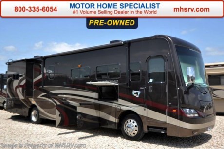 /SOLD 7/20/15 - KS
Used Sportscoach RV for Sale- 2014 Sportscoach Cross Country 385DS with 2 slides and 10,132 miles. This bunk model RV is approximately 39 feet 9 inches in length with a Cummins 340HP engine, Freightliner raised rail chassis, power mirrors with heat, power privacy shades, 8KW Onan generator with AGS, power patio awning, slide-out room toppers, tankless water heater, 50 amp service, pass-thru storage with side swing baggage doors, full length slide-out cargo tray, aluminum wheels, LED running lights, exterior shower, roof ladder, 7.5K lb. hitch, automatic leveling system, exterior entertainment center, Magnum inverter, ceramic tile floors, 2 leather sofas with sleepers, booth converts to sleeper, dual pane windows, day/night shades, convection microwave, solid surface counters, all in 1 bath, washer/dryer stack, king size dual sleep number bed, 2 ducted roof A/Cs, 5 LCD TVs and much more. For additional information and photos please visit Motor Home Specialist at www.MHSRV .com or call 800-335-6054.