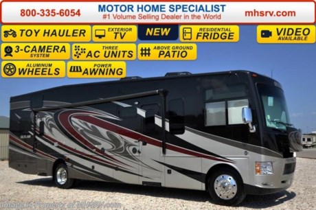 /TX 9-1-15 &lt;a href=&quot;http://www.mhsrv.com/thor-motor-coach/&quot;&gt;&lt;img src=&quot;http://www.mhsrv.com/images/sold-thor.jpg&quot; width=&quot;383&quot; height=&quot;141&quot; border=&quot;0&quot;/&gt;&lt;/a&gt;
World&#39;s RV Show Sale Priced Now Through Sept 12, 2015. Call 800-335-6054 for Details. Family Owned &amp; Operated and the #1 Volume Selling Motor Home Dealer in the World as well as the #1 Thor Motor Coach Dealer in the World. &lt;object width=&quot;400&quot; height=&quot;300&quot;&gt;&lt;param name=&quot;movie&quot; value=&quot;http://www.youtube.com/v/fBpsq4hH-Ws?version=3&amp;amp;hl=en_US&quot;&gt;&lt;/param&gt;&lt;param name=&quot;allowFullScreen&quot; value=&quot;true&quot;&gt;&lt;/param&gt;&lt;param name=&quot;allowscriptaccess&quot; value=&quot;always&quot;&gt;&lt;/param&gt;&lt;embed src=&quot;http://www.youtube.com/v/fBpsq4hH-Ws?version=3&amp;amp;hl=en_US&quot; type=&quot;application/x-shockwave-flash&quot; width=&quot;400&quot; height=&quot;300&quot; allowscriptaccess=&quot;always&quot; allowfullscreen=&quot;true&quot;&gt;&lt;/embed&gt;&lt;/object&gt;
MSRP $178,186. New 2016 Thor Motor Coach Outlaw Toy Hauler. Model 37LS with slide-out room, Ford 26-Series chassis with Triton V-10 engine, frameless windows, high polished aluminum wheels, residential refrigerator, electric rear patio awning, roller shades on the driver &amp; passenger windows, as well as drop down ramp door with spring assist &amp; railing for patio use. This unit measures approximately 38 feet 6 inches in length. Options include the beautiful full body exterior, 2 opposing leatherette sofas in the garage and frameless dual pane windows. The Outlaw toy hauler RV has an incredible list of standard features for 2016 including beautiful wood &amp; interior decor packages, (3) LCD TVs including an exterior entertainment center, large living room LCD TV on slide-out and LCD TV in garage. You will also find a premium sound system, (3) A/C units, Bluetooth enable coach radio system with exterior speakers, power patio awing with integrated LED lighting, dual side entrance doors, fueling station, 1-piece windshield, a 5500 Onan generator, 3 camera monitoring system, automatic leveling system, Soft Touch leather furniture, leatherette sofa with sleeper, day/night shades and much more. For additional coach information, brochures, window sticker, videos, photos, Outlaw reviews, testimonials as well as additional information about Motor Home Specialist and our manufacturers&#39; please visit us at MHSRV .com or call 800-335-6054. At Motor Home Specialist we DO NOT charge any prep or orientation fees like you will find at other dealerships. All sale prices include a 200 point inspection, interior and exterior wash &amp; detail of vehicle, a thorough coach orientation with an MHS technician, an RV Starter&#39;s kit, a night stay in our delivery park featuring landscaped and covered pads with full hookups and much more. Free airport shuttle available with purchase for out-of-town buyers. WHY PAY MORE?... WHY SETTLE FOR LESS?  &lt;object width=&quot;400&quot; height=&quot;300&quot;&gt;&lt;param name=&quot;movie&quot; value=&quot;//www.youtube.com/v/VZXdH99Xe00?hl=en_US&amp;amp;version=3&quot;&gt;&lt;/param&gt;&lt;param name=&quot;allowFullScreen&quot; value=&quot;true&quot;&gt;&lt;/param&gt;&lt;param name=&quot;allowscriptaccess&quot; value=&quot;always&quot;&gt;&lt;/param&gt;&lt;embed src=&quot;//www.youtube.com/v/VZXdH99Xe00?hl=en_US&amp;amp;version=3&quot; type=&quot;application/x-shockwave-flash&quot; width=&quot;400&quot; height=&quot;300&quot; allowscriptaccess=&quot;always&quot; allowfullscreen=&quot;true&quot;&gt;&lt;/embed&gt;&lt;/object&gt;