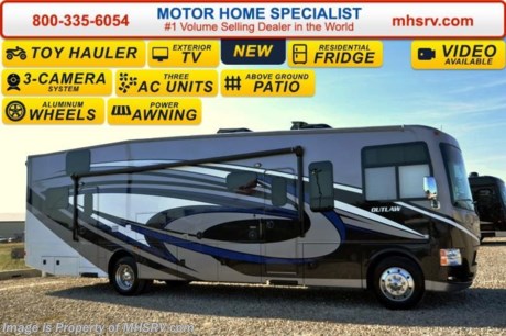 /TX 02/15/16 &lt;a href=&quot;http://www.mhsrv.com/thor-motor-coach/&quot;&gt;&lt;img src=&quot;http://www.mhsrv.com/images/sold-thor.jpg&quot; width=&quot;383&quot; height=&quot;141&quot; border=&quot;0&quot;/&gt;&lt;/a&gt;
&lt;iframe width=&quot;400&quot; height=&quot;300&quot; src=&quot;https://www.youtube.com/embed/scMBAkyf1JU&quot; frameborder=&quot;0&quot; allowfullscreen&gt;&lt;/iframe&gt; EXTRA! EXTRA!  The Largest 911 Emergency Inventory Reduction Sale in MHSRV History is Going on NOW!  Over 1000 RVs to Choose From at 1 Location! Take an EXTRA! EXTRA! 2% off our already drastically reduced sale price now through Feb. 29th, 2016.  Sale Price available at MHSRV.com or call 800-335-6054. You&#39;ll be glad you did! *** *Family Owned &amp; Operated and the #1 Volume Selling Motor Home Dealer in the World as well as the #1 Thor Motor Coach Dealer in the World. &lt;object width=&quot;400&quot; height=&quot;300&quot;&gt;&lt;param name=&quot;movie&quot; value=&quot;http://www.youtube.com/v/fBpsq4hH-Ws?version=3&amp;amp;hl=en_US&quot;&gt;&lt;/param&gt;&lt;param name=&quot;allowFullScreen&quot; value=&quot;true&quot;&gt;&lt;/param&gt;&lt;param name=&quot;allowscriptaccess&quot; value=&quot;always&quot;&gt;&lt;/param&gt;&lt;embed src=&quot;http://www.youtube.com/v/fBpsq4hH-Ws?version=3&amp;amp;hl=en_US&quot; type=&quot;application/x-shockwave-flash&quot; width=&quot;400&quot; height=&quot;300&quot; allowscriptaccess=&quot;always&quot; allowfullscreen=&quot;true&quot;&gt;&lt;/embed&gt;&lt;/object&gt;
MSRP $179,949. New 2016 Thor Motor Coach Outlaw Toy Hauler. Model 37LS with slide-out room, Ford 26-Series chassis with Triton V-10 engine, frameless windows, high polished aluminum wheels, residential refrigerator, electric rear patio awning, roller shades on the driver &amp; passenger windows, as well as drop down ramp door with spring assist &amp; railing for patio use. This unit measures approximately 38 feet 6 inches in length. Options include the beautiful full body exterior, electric fireplace, 2 opposing leatherette sofas in the garage and frameless dual pane windows. The Outlaw toy hauler RV has an incredible list of standard features for 2016 including beautiful wood &amp; interior decor packages, (3) LCD TVs including an exterior entertainment center, large living room LCD TV on slide-out and LCD TV in garage. You will also find a premium sound system, (3) A/C units, Bluetooth enable coach radio system with exterior speakers, power patio awing with integrated LED lighting, dual side entrance doors, fueling station, 1-piece windshield, a 5500 Onan generator, 3 camera monitoring system, automatic leveling system, Soft Touch leather furniture, leatherette sofa with sleeper, day/night shades and much more. For additional coach information, brochures, window sticker, videos, photos, Outlaw reviews, testimonials as well as additional information about Motor Home Specialist and our manufacturers&#39; please visit us at MHSRV .com or call 800-335-6054. At Motor Home Specialist we DO NOT charge any prep or orientation fees like you will find at other dealerships. All sale prices include a 200 point inspection, interior and exterior wash &amp; detail of vehicle, a thorough coach orientation with an MHS technician, an RV Starter&#39;s kit, a night stay in our delivery park featuring landscaped and covered pads with full hookups and much more. Free airport shuttle available with purchase for out-of-town buyers. WHY PAY MORE?... WHY SETTLE FOR LESS?  &lt;object width=&quot;400&quot; height=&quot;300&quot;&gt;&lt;param name=&quot;movie&quot; value=&quot;//www.youtube.com/v/VZXdH99Xe00?hl=en_US&amp;amp;version=3&quot;&gt;&lt;/param&gt;&lt;param name=&quot;allowFullScreen&quot; value=&quot;true&quot;&gt;&lt;/param&gt;&lt;param name=&quot;allowscriptaccess&quot; value=&quot;always&quot;&gt;&lt;/param&gt;&lt;embed src=&quot;//www.youtube.com/v/VZXdH99Xe00?hl=en_US&amp;amp;version=3&quot; type=&quot;application/x-shockwave-flash&quot; width=&quot;400&quot; height=&quot;300&quot; allowscriptaccess=&quot;always&quot; allowfullscreen=&quot;true&quot;&gt;&lt;/embed&gt;&lt;/object&gt;