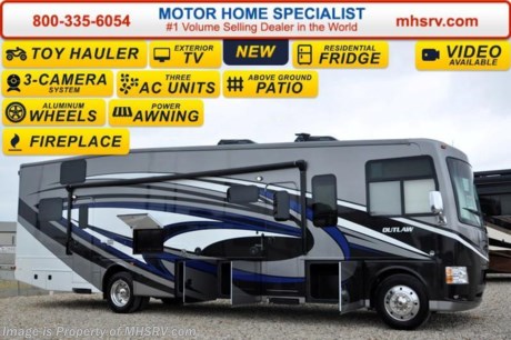 /TX 11-5-15 &lt;a href=&quot;http://www.mhsrv.com/thor-motor-coach/&quot;&gt;&lt;img src=&quot;http://www.mhsrv.com/images/sold-thor.jpg&quot; width=&quot;383&quot; height=&quot;141&quot; border=&quot;0&quot;/&gt;&lt;/a&gt;
Receive a $2,000 VISA Gift Card with purchase from Motor Home Specialist while supplies last.  *Family Owned &amp; Operated and the #1 Volume Selling Motor Home Dealer in the World as well as the #1 Thor Motor Coach Dealer in the World. &lt;object width=&quot;400&quot; height=&quot;300&quot;&gt;&lt;param name=&quot;movie&quot; value=&quot;http://www.youtube.com/v/fBpsq4hH-Ws?version=3&amp;amp;hl=en_US&quot;&gt;&lt;/param&gt;&lt;param name=&quot;allowFullScreen&quot; value=&quot;true&quot;&gt;&lt;/param&gt;&lt;param name=&quot;allowscriptaccess&quot; value=&quot;always&quot;&gt;&lt;/param&gt;&lt;embed src=&quot;http://www.youtube.com/v/fBpsq4hH-Ws?version=3&amp;amp;hl=en_US&quot; type=&quot;application/x-shockwave-flash&quot; width=&quot;400&quot; height=&quot;300&quot; allowscriptaccess=&quot;always&quot; allowfullscreen=&quot;true&quot;&gt;&lt;/embed&gt;&lt;/object&gt;
MSRP $179,686. New 2016 Thor Motor Coach Outlaw Toy Hauler. Model 37LS with slide-out room, Ford 26-Series chassis with Triton V-10 engine, frameless windows, high polished aluminum wheels, residential refrigerator, electric rear patio awning, roller shades on the driver &amp; passenger windows, as well as drop down ramp door with spring assist &amp; railing for patio use. This unit measures approximately 38 feet 6 inches in length. Options include the beautiful full body exterior, 2 opposing leatherette sofas in the garage and frameless dual pane windows. The Outlaw toy hauler RV has an incredible list of standard features for 2016 including beautiful wood &amp; interior decor packages, (3) LCD TVs including an exterior entertainment center, large living room LCD TV on slide-out and LCD TV in garage. You will also find a premium sound system, (3) A/C units, Bluetooth enable coach radio system with exterior speakers, power patio awing with integrated LED lighting, dual side entrance doors, fueling station, 1-piece windshield, a 5500 Onan generator, 3 camera monitoring system, automatic leveling system, Soft Touch leather furniture, leatherette sofa with sleeper, day/night shades and much more. For additional coach information, brochures, window sticker, videos, photos, Outlaw reviews, testimonials as well as additional information about Motor Home Specialist and our manufacturers&#39; please visit us at MHSRV .com or call 800-335-6054. At Motor Home Specialist we DO NOT charge any prep or orientation fees like you will find at other dealerships. All sale prices include a 200 point inspection, interior and exterior wash &amp; detail of vehicle, a thorough coach orientation with an MHS technician, an RV Starter&#39;s kit, a night stay in our delivery park featuring landscaped and covered pads with full hookups and much more. Free airport shuttle available with purchase for out-of-town buyers. WHY PAY MORE?... WHY SETTLE FOR LESS?  &lt;object width=&quot;400&quot; height=&quot;300&quot;&gt;&lt;param name=&quot;movie&quot; value=&quot;//www.youtube.com/v/VZXdH99Xe00?hl=en_US&amp;amp;version=3&quot;&gt;&lt;/param&gt;&lt;param name=&quot;allowFullScreen&quot; value=&quot;true&quot;&gt;&lt;/param&gt;&lt;param name=&quot;allowscriptaccess&quot; value=&quot;always&quot;&gt;&lt;/param&gt;&lt;embed src=&quot;//www.youtube.com/v/VZXdH99Xe00?hl=en_US&amp;amp;version=3&quot; type=&quot;application/x-shockwave-flash&quot; width=&quot;400&quot; height=&quot;300&quot; allowscriptaccess=&quot;always&quot; allowfullscreen=&quot;true&quot;&gt;&lt;/embed&gt;&lt;/object&gt;