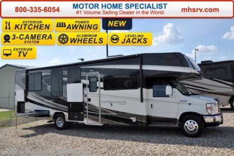 /TX 6-8-16 &lt;a href=&quot;http://www.mhsrv.com/coachmen-rv/&quot;&gt;&lt;img src=&quot;http://www.mhsrv.com/images/sold-coachmen.jpg&quot; width=&quot;383&quot; height=&quot;141&quot; border=&quot;0&quot;/&gt;&lt;/a&gt;
Family Owned &amp; Operated and the #1 Volume Selling Motor Home Dealer in the World as well as the #1 Coachmen in the World. &lt;object width=&quot;400&quot; height=&quot;300&quot;&gt;&lt;param name=&quot;movie&quot; value=&quot;//www.youtube.com/v/rUwAfncaG3M?version=3&amp;amp;hl=en_US&quot;&gt;&lt;/param&gt;&lt;param name=&quot;allowFullScreen&quot; value=&quot;true&quot;&gt;&lt;/param&gt;&lt;param name=&quot;allowscriptaccess&quot; value=&quot;always&quot;&gt;&lt;/param&gt;&lt;embed src=&quot;//www.youtube.com/v/rUwAfncaG3M?version=3&amp;amp;hl=en_US&quot; type=&quot;application/x-shockwave-flash&quot; width=&quot;400&quot; height=&quot;300&quot; allowscriptaccess=&quot;always&quot; allowfullscreen=&quot;true&quot;&gt;&lt;/embed&gt;&lt;/object&gt; 
MSRP $116,204. New 2016 Coachmen Leprechaun Model 317SA. This Luxury Class C RV measures approximately 32 feet 11 inches in length and is powered by a Ford Triton V-10 engine and E-450 Super Duty chassis. This beautiful RV includes the Leprechaun Banner Edition which features tinted windows, rear ladder, upgraded sofa, child safety net and ladder (N/A with front entertainment center), Bluetooth AM/FM/CD monitoring &amp; back up camera, power awning, LED exterior &amp; interior lighting, pop-up power tower, 50 gallon fresh water tank, 5K lb. hitch &amp; wire, slide out awning, glass shower door, Onan generator, 80&quot; long bed, night shades, roller bearing drawer glides, Travel Easy Roadside Assistance &amp; Azdel composite sidewalls. Additional options include the beautiful full body paint exterior, automatic hydraulic leveling jacks, aluminum rims, bedroom LCD TV, molded front cap with LED lights, spare tire, swivel driver seat, exterior privacy windshield cover, 15,000 BTU A/C with heat pump, air assist suspension, cockpit table, LED TV, exterior entertainment center as well as an exterior camp table, sink and refrigerator. This amazing class C also features the Leprechaun Luxury package that includes side view cameras, driver &amp; passenger leatherette seat covers, heated &amp; remote mirrors, convection microwave, wood grain dash applique, upgraded Serta Mattress (N/A 260 DS), 6 gallon gas/electric water heater, dual coach batteries, cab-over &amp; bedroom power vent fan and heated tank pads. For additional coach information, brochures, window sticker, videos, photos, Leprechaun reviews, testimonials as well as additional information about Motor Home Specialist and our manufacturers&#39; please visit us at MHSRV .com or call 800-335-6054. At Motor Home Specialist we DO NOT charge any prep or orientation fees like you will find at other dealerships. All sale prices include a 200 point inspection, interior and exterior wash &amp; detail of vehicle, a thorough coach orientation with an MHS technician, an RV Starter&#39;s kit, a night stay in our delivery park featuring landscaped and covered pads with full hook-ups and much more. Free airport shuttle available with purchase for out-of-town buyers. WHY PAY MORE?... WHY SETTLE FOR LESS? 