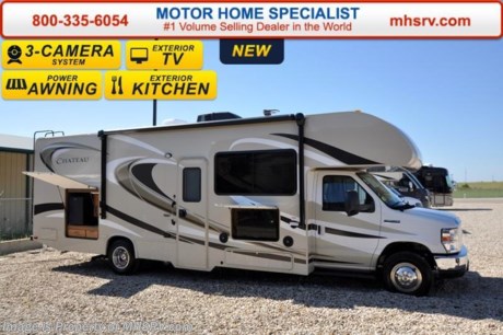 /TX 5-18-16 &lt;a href=&quot;http://www.mhsrv.com/thor-motor-coach/&quot;&gt;&lt;img src=&quot;http://www.mhsrv.com/images/sold-thor.jpg&quot; width=&quot;383&quot; height=&quot;141&quot; border=&quot;0&quot;/&gt;&lt;/a&gt;
*#1 Volume Selling Motor Home Dealer in the World. MSRP $104,812. New 2016 Thor Motor Coach Chateau Class C RV Model 29G with Ford E-450 chassis, Ford Triton V-10 engine &amp; 8,000 lb. trailer hitch. This unit measures approximately 29 feet 11 inches in length with two slides, heated tanks, power patio awning and exterior kitchen. Optional equipment includes the all new HD-Max exterior color, exterior TV, bedroom TV, leatherette sofa, convection microwave, child safety tether, attic fan, upgraded A/C, exterior shower, heated remote exterior mirrors with side cameras, second auxiliary battery, spare tire, leatherette driver &amp; passenger chairs, power driver&#39;s seat, cockpit carpet mat and wood dash applique. The Chateau Class C RV has an incredible list of standard features for 2016 as well including power windows and locks, power patio awning with integrated LED lighting, roof ladder, in-dash media center w/DVD/CD/AM/FM &amp; Bluetooth, deluxe exterior mirrors, bunk ladder, refrigerator, oven, microwave, power vent in bath, skylight above shower, 4000 Onan generator, auto transfer switch, roof A/C, cab A/C, battery disconnect switch, auxiliary battery, gas/electric water heater and much more. For additional information, brochures, and videos please visit Motor Home Specialist at  MHSRV .com or Call 800-335-6054. At Motor Home Specialist we DO NOT charge any prep or orientation fees like you will find at other dealerships. All sale prices include a 200 point inspection, interior and exterior wash &amp; detail of vehicle, a thorough coach orientation with an MHS technician, an RV Starter&#39;s kit, a night stay in our delivery park featuring landscaped and covered pads with full hook-ups and much more. Free airport shuttle available with purchase for out-of-town buyers. Read From THOUSANDS of Testimonials at MHSRV .com and See What They Had to Say About Their Experience at Motor Home Specialist. WHY PAY MORE?...... WHY SETTLE FOR LESS? 