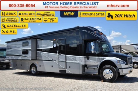 /SOLD 9/28/15 TX
Family Owned &amp; Operated and the #1 Volume Selling Motor Home Dealer in the World as well as the #1 Dynamax DX3 Dealer in the World.  &lt;object width=&quot;400&quot; height=&quot;300&quot;&gt;&lt;param name=&quot;movie&quot; value=&quot;http://www.youtube.com/v/fBpsq4hH-Ws?version=3&amp;amp;hl=en_US&quot;&gt;&lt;/param&gt;&lt;param name=&quot;allowFullScreen&quot; value=&quot;true&quot;&gt;&lt;/param&gt;&lt;param name=&quot;allowscriptaccess&quot; value=&quot;always&quot;&gt;&lt;/param&gt;&lt;embed src=&quot;http://www.youtube.com/v/fBpsq4hH-Ws?version=3&amp;amp;hl=en_US&quot; type=&quot;application/x-shockwave-flash&quot; width=&quot;400&quot; height=&quot;300&quot; allowscriptaccess=&quot;always&quot; allowfullscreen=&quot;true&quot;&gt;&lt;/embed&gt;&lt;/object&gt;
MSRP $306,235. 2016 DynaMax DX3 model 37BH with 2 slides &amp; bunks. Perhaps the most luxurious yet affordable Super C motor home on the market! New features for 2016 include the exclusive D-Max design which maximizes structural integrity &amp; stability, Blistein oversized shock absorbers, newly designed aerodynamic fiberglass front &amp; rear caps, vacuum-Laminated 2&quot; insulated floor, one-piece fiberglass roof, Roto-Formed ribbed storage compartments, side-hinged aluminum compartment doors with paddle latches, integrated Carefree Mirage roof-mounted awnings with LED lighting, heavy duty electric triple series 25 entry step, clear vision frameless windows, Aqua-Hot Hydronic System, Sani-Con emptying system with macerating pump, luxurious porcelain tile flooring, decorative crown molding, MCD day/night shades, solid surface countertops, king size Serta Euro top foam mattress, dual 18,000 BTU A/Cs with heat pumps, 8KW Onan diesel generator, 3,000 watt inverter with low voltage automatic start and 2 upgraded 4D AGM house batteries. This Model is powered by the upgraded 9.0L Cummins 350HP diesel engine with 1,000 lbs. of torque &amp; massive 33,000 lb. Freightliner M-2 chassis with 20,000 lb. hitch and 4 point fully automatic hydraulic leveling jacks. Options include the Grey Stone full body exterior 4-Color package, bunk DVD players and a stackable washer dryer. The DX3 also features a Early American Cherry wood package, an exterior LCD TV &amp; entertainment center, Jacobs C-Brake with low/off/high dash switch, Allison transmission, air brakes with 4 wheel ABS, twin 50 gallon aluminum fuel tanks, electric power windows, remote keyless pad at entry door, 40 inch LCD TV in the living area, Blue-Ray home theater system, In-Motion satellite, flush mounted LED ceiling lights, convection microwave, residential refrigerator, touch screen premium AM/FM/CD/DVD radio, GPS with color monitor, color back-up camera and two color side view cameras.  For additional coach information, brochures, window sticker, videos, photos, DX3 reviews &amp; testimonials as well as additional information about Motor Home Specialist and our manufacturers please visit us at MHSRV .com or call 800-335-6054. At Motor Home Specialist we DO NOT charge any prep or orientation fees like you will find at other dealerships. All sale prices include a 200 point inspection, interior &amp; exterior wash &amp; detail of vehicle, a thorough coach orientation with an MHS technician, an RV Starter&#39;s kit, a nights stay in our delivery park featuring landscaped and covered pads with full hook-ups and much more. WHY PAY MORE?... WHY SETTLE FOR LESS?