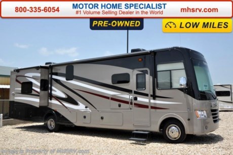 /SOLD 7/20/15 - TX
Pre-Owned 2015 Coachmen Mirada Model 35LS bath &amp; 1/2 model. It measures approximately 36 feet 10 inches in length. Options include valve stem extensions, DVD player in the bedroom, frameless windows, side cameras, power heated mirrors, gas/electric water heater, exterior entertainment center, vinyl tile floor, stainless steel package, Travel Easy Roadside Assistance and an upgraded mattress. Standards include a 5.5KW generator, ball bearing drawer guides, reclining/swivel pilot seats, power windshield shade, pass-thru storage, power patio awning, automatic leveling jacks, back up camera, ceramic tile backsplash, 32 inch bedroom TV and much more. For additional information and photos please visit Motor Home Specialist at www.MHSRV .com or call 800-335-6054.