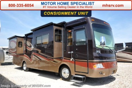 /SOLD 9/28/15 TX
**Consignment** Used Monaco RV for Sale- 2011 Monaco Knight 36PFT with 3 slides and 19,958 miles. This RV is approximately 36 feet in length with a Maxx Force 10 engine, Roadmaster raised rail chassis, power mirrors with heat, 3 stage engine brake, power privacy shades, 8KW Onan generator with slide, power patio and door awnings, window awnings, slide-out room toppers, gas/electric water heater, 50 amp service, pass-thru storage with side swing baggage doors, full length slide-out cargo tray, aluminum wheels, clear front paint mask, sani-con drainage system, power water hose reel, exterior shower, fiberglass roof with ladder, 10K lb. hitch, automatic leveling system, 3 camera monitoring system, Magnum inverter, ceramic tile floors, sofa with sleeper, leather booth, dual pane windows, ceiling fan, convection microwave, central vacuum, solid surface counter, residential refrigerator, all in 1 bath, glass door shower with seat, king size bed, LCD TVs, 2 ducted A/Cs and much more. For additional information and photos please visit Motor Home Specialist at www.MHSRV .com or call 800-335-6054.