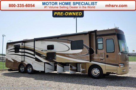 /SOLD 9/28/15 MT
Used Thor RV for Sale- 2009 Thor Mandalay 43C with 4 slides and 23,817 miles. This RV is approximately 43 feet 11 inches in length with a Cummins 425HP engine, Freightliner raised rail chassis with IFS, tag axle, power mirrors with heat, power pedals, 10KW Onan generator with 310 hours, power patio and door awnings, window awnings, slide-out room toppers, Oasis water heater,50 amp power cord reel, pass-thru storage with side swing baggage doors, exterior freezer, 2 full length slide-out cargo trays, aluminum wheels, aluminum wheels, keyless entry, power water hose reel, 10K lb. hitch, automatic leveling system, 3 camera monitoring system, exterior entertainment center, Magnum inverter, ceramic tile floors, 2 leather sofas with sleepers, dual pane windows, solar/black-out shades, fireplace, convection microwave, central vacuum, solid surface counters, washer/dryer stack, king size dual sleep number bed, glass door shower with seat, 3 ducted A/Cs, 3 LCD TVs and much more.  For additional information and photos please visit Motor Home Specialist at www.MHSRV .com or call 800-335-6054.
