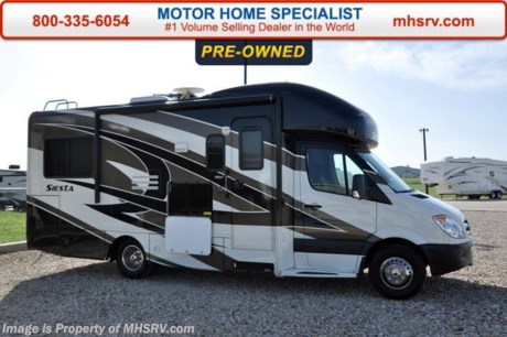 /SOLD 9/28/15 CA
2014 Thor Motor Coach Four Winds 24ST with a slide and 6,758 miles. This RV is approximately 25 feet 4 inches in length with a Mercedes V6 engine, Sprinter chassis, power mirrors, power windows, 3.6KW Onan generator with 18 hours, power patio awning, slide-out room toppers, gas/electric water heater, pass-thru storage with side swing baggage doors, exterior shower, roof ladder, 5K. hitch, back up camera, exterior entertainment center, sofa with sleeper, convection microwave, solid surface counter, all in 1 bath, ducted A/C, 2 LED TVs and much more. For additional information and photos please visit Motor Home Specialist at www.MHSRV .com or call 800-335-6054.