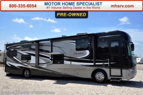 /SOLD 9/28/15 VA
Used Forest River RV for Sale- 2014 Forest River Berkshire 400BH with 4 slides and 8,510 miles. This RV features a Freightliner raised rail chassis, power privacy shades, power mirrors with heat, GPS, 8KW Onan generator with 29 hours, power patio and door awnings, slide-out room toppers, full length slide-out cargo tray, aluminum wheels, water manifold, tank heater, exterior shower, 10K lb. hitch, automatic leveling system, 3 camera monitoring systems, exterior entertainment center, Magnum inverter, ceramic tile floors, 2 leather sofa with sleepers, booth converts to sleeper, dual pane windows, fireplace, convection microwave, 3 burner range, solid surface counter, residential refrigerator, all in 1 bath, glass door shower with seat, pillow top mattress, bunk bed TVs w/DVD players, 2 ducted A/Cs, 3 LCD TVs and much more. For additional information and photos please visit Motor Home Specialist at www.MHSRV .com or call 800-335-6054.