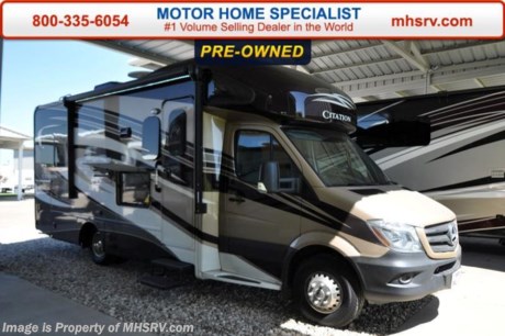 /TN 11-24-15 &lt;a href=&quot;http://www.mhsrv.com/thor-motor-coach/&quot;&gt;&lt;img src=&quot;http://www.mhsrv.com/images/sold-thor.jpg&quot; width=&quot;383&quot; height=&quot;141&quot; border=&quot;0&quot;/&gt;&lt;/a&gt;
Used 2016 Thor Motor Coach Chateau Citation Sprinter Diesel. Model 24ST. This RV measures approximately 25ft. in length &amp; features a slide-out room and 2 beds that can convert to a king size and 2,811 miles. Equipment includes the beautiful full body paint exterior, diesel generator, power vent, 13.5 low profile A/C with heat pump, exterior TV, bedroom TV, leatherette theater seats and second auxiliary battery, turbo diesel engine, AM/FM/CD, power windows &amp; locks, keyless entry, power vent, back up camera, solid surface kitchen counter, 3-point seatbelts, driver &amp; passenger airbags, heated remote side mirrors, fiberglass running boards, spare tire, hitch, back-up monitor, roof ladder, outside shower, slide-out awning, electric step &amp; much more. For additional coach information, brochures, window sticker, videos, photos, Citation reviews, testimonials as well as additional information about Motor Home Specialist and our manufacturers&#39; please visit us at MHSRV .com or call 800-335-6054.
