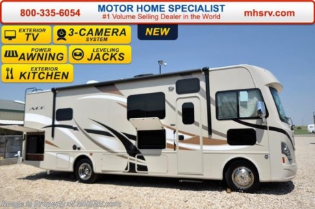 /CA 9-1-15 &lt;a href=&quot;http://www.mhsrv.com/thor-motor-coach/&quot;&gt;&lt;img src=&quot;http://www.mhsrv.com/images/sold-thor.jpg&quot; width=&quot;383&quot; height=&quot;141&quot; border=&quot;0&quot;/&gt;&lt;/a&gt;
World&#39;s RV Show Sale Priced Now Through Sept 12, 2015. Call 800-335-6054 for Details. Family Owned &amp; Operated and the #1 Volume Selling Motor Home Dealer in the World as well as the #1 Thor Motor Coach Dealer in the World. &lt;object width=&quot;400&quot; height=&quot;300&quot;&gt;&lt;param name=&quot;movie&quot; value=&quot;http://www.youtube.com/v/fBpsq4hH-Ws?version=3&amp;amp;hl=en_US&quot;&gt;&lt;/param&gt;&lt;param name=&quot;allowFullScreen&quot; value=&quot;true&quot;&gt;&lt;/param&gt;&lt;param name=&quot;allowscriptaccess&quot; value=&quot;always&quot;&gt;&lt;/param&gt;&lt;embed src=&quot;http://www.youtube.com/v/fBpsq4hH-Ws?version=3&amp;amp;hl=en_US&quot; type=&quot;application/x-shockwave-flash&quot; width=&quot;400&quot; height=&quot;300&quot; allowscriptaccess=&quot;always&quot; allowfullscreen=&quot;true&quot;&gt;&lt;/embed&gt;&lt;/object&gt; 
MSRP $112,983. New 2016 Thor Motor Coach A.C.E. Model EVO 29.4. The A.C.E. is the class A &amp; C Evolution. It Combines many of the most popular features of a class A motor home and a class C motor home to make something truly unique to the RV industry. This unit measures approximately 29 feet 8 inches in length featuring a 2 driver&#39;s side slides, king bed and an exterior kitchen. Optional equipment includes beautiful HD-Max exterior, bedroom TV/DVD combo, (2) 12V attic fans, upgraded 15.0 BTU A/C, exterior TV and a second auxiliary battery. The A.C.E. also features a Ford Triton V-10 engine, frameless windows, power charging station, drop down overhead bunk, power side mirrors with integrated side view cameras, hydraulic leveling jacks, a mud-room, roof ladder, 4000 Onan Micro-Quiet generator, electric patio awning with integrated LED lights, AM/FM/CD, reclining swivel leatherette captain&#39;s chairs, stainless steel wheel liners, hitch, systems control center, valve stem extenders, refrigerator, microwave, water heater, one-piece windshield with &quot;20/20 vision&quot; front cap that helps eliminate heat and sunlight from getting into the drivers vision, floor level cockpit window for better visibility while turning, a &quot;below floor&quot; furnace and water heater helping keep the noise to an absolute minimum and the exhaust away from the kids and pets, cockpit mirrors, slide-out workstation in the dash and much more.  For additional coach information, brochures, window sticker, videos, photos, A.C.E. reviews &amp; testimonials as well as additional information about Motor Home Specialist and our manufacturers please visit us at MHSRV .com or call 800-335-6054. At Motor Home Specialist we DO NOT charge any prep or orientation fees like you will find at other dealerships. All sale prices include a 200 point inspection, interior &amp; exterior wash &amp; detail of vehicle, a thorough coach orientation with an MHS technician, an RV Starter&#39;s kit, a nights stay in our delivery park featuring landscaped and covered pads with full hook-ups and much more. WHY PAY MORE?... WHY SETTLE FOR LESS?