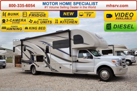 /TX 12/11/15 &lt;a href=&quot;http://www.mhsrv.com/thor-motor-coach/&quot;&gt;&lt;img src=&quot;http://www.mhsrv.com/images/sold-thor.jpg&quot; width=&quot;383&quot; height=&quot;141&quot; border=&quot;0&quot;/&gt;&lt;/a&gt;
Receive a $1,000 VISA Gift Card with purchase from Motor Home Specialist. Offer Ends Dec. 31st, 2015. (Must Take Delivery Before Dec 31st. Deadline.)  *Family Owned &amp; Operated and the #1 Volume Selling Motor Home Dealer in the World as well as the #1 Thor Motor Coach Dealer in the World. MSRP $169,149. New 2016 Thor Motor Coach 35SB Bunk Model Super C motor home with a full wall slide. This unit is approximately 35 feet 11 inches in length and is powered by a powerful 300 HP Powerstroke 6.7L diesel engine with 660 lb. ft. of torque. It rides on a Ford F-550 XLT chassis with a 6-speed automatic transmission and boast a 10,000 lb. hitch, extreme duty 4 wheel ABS disc brakes and an electronic brake controller integrated into the dash. Options include the beautiful HD-Max exterior, (2) power attic fans and dual child safety tethers. The 2016 Four Winds Super C also features an exterior entertainment center, diesel generator, dual roof air conditioners, power patio awning, one-touch automatic leveling system, residential refrigerator, 30 inch over-the-range microwave, solid surface counter-top, touch screen AM/FM/CD/MP3 player, back-up monitor with side view cameras, remote heated exterior mirrors, power windows and locks, fiberglass running boards, soft touch ceilings, heavy duty ball bearing drawer guides, bedroom LCD TV, large LCD TV in the living area, inverter and heated holding tanks. For additional coach information, brochures, window sticker, videos, photos, Four Winds reviews, testimonials as well as additional information about Motor Home Specialist and our manufacturers&#39; please visit us at MHSRV .com or call 800-335-6054. At Motor Home Specialist we DO NOT charge any prep or orientation fees like you will find at other dealerships. All sale prices include a 200 point inspection, interior and exterior wash &amp; detail of vehicle, a thorough coach orientation with an MHS technician, an RV Starter&#39;s kit, a night stay in our delivery park featuring landscaped and covered pads with full hook-ups and much more. Free airport shuttle available with purchase for out-of-town buyers. WHY PAY MORE?... WHY SETTLE FOR LESS?  &lt;object width=&quot;400&quot; height=&quot;300&quot;&gt;&lt;param name=&quot;movie&quot; value=&quot;//www.youtube.com/v/VZXdH99Xe00?hl=en_US&amp;amp;version=3&quot;&gt;&lt;/param&gt;&lt;param name=&quot;allowFullScreen&quot; value=&quot;true&quot;&gt;&lt;/param&gt;&lt;param name=&quot;allowscriptaccess&quot; value=&quot;always&quot;&gt;&lt;/param&gt;&lt;embed src=&quot;//www.youtube.com/v/VZXdH99Xe00?hl=en_US&amp;amp;version=3&quot; type=&quot;application/x-shockwave-flash&quot; width=&quot;400&quot; height=&quot;300&quot; allowscriptaccess=&quot;always&quot; allowfullscreen=&quot;true&quot;&gt;&lt;/embed&gt;&lt;/object&gt; 