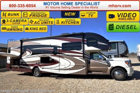 /CO 3-1-16 &lt;a href=&quot;http://www.mhsrv.com/thor-motor-coach/&quot;&gt;&lt;img src=&quot;http://www.mhsrv.com/images/sold-thor.jpg&quot; width=&quot;383&quot; height=&quot;141&quot; border=&quot;0&quot;/&gt;&lt;/a&gt;
*Family Owned &amp; Operated and the #1 Volume Selling Motor Home Dealer in the World as well as the #1 Thor Motor Coach Dealer in the World. MSRP $179,492. New 2016 Thor Motor Coach 35SB Bunk Model Super C motor home with a full wall slide. This unit is approximately 35 feet 11 inches in length and is powered by a powerful 300 HP Powerstroke 6.7L diesel engine with 660 lb. ft. of torque. It rides on a Ford F-550 XLT chassis with a 6-speed automatic transmission and boast a 10,000 lb. hitch, extreme duty 4 wheel ABS disc brakes and an electronic brake controller integrated into the dash. Options include the beautiful full body paint exterior, (2) power attic fans and dual child safety tethers. The 2016 Four Winds Super C also features an exterior entertainment center, diesel generator, dual roof air conditioners, power patio awning, one-touch automatic leveling system, residential refrigerator, 30 inch over-the-range microwave, solid surface counter-top, touch screen AM/FM/CD/MP3 player, back-up monitor with side view cameras, remote heated exterior mirrors, power windows and locks, fiberglass running boards, soft touch ceilings, heavy duty ball bearing drawer guides, bedroom LCD TV, large LCD TV in the living area, inverter and heated holding tanks. For additional coach information, brochures, window sticker, videos, photos, Four Winds reviews, testimonials as well as additional information about Motor Home Specialist and our manufacturers&#39; please visit us at MHSRV .com or call 800-335-6054. At Motor Home Specialist we DO NOT charge any prep or orientation fees like you will find at other dealerships. All sale prices include a 200 point inspection, interior and exterior wash &amp; detail of vehicle, a thorough coach orientation with an MHS technician, an RV Starter&#39;s kit, a night stay in our delivery park featuring landscaped and covered pads with full hook-ups and much more. Free airport shuttle available with purchase for out-of-town buyers. WHY PAY MORE?... WHY SETTLE FOR LESS?  &lt;object width=&quot;400&quot; height=&quot;300&quot;&gt;&lt;param name=&quot;movie&quot; value=&quot;//www.youtube.com/v/VZXdH99Xe00?hl=en_US&amp;amp;version=3&quot;&gt;&lt;/param&gt;&lt;param name=&quot;allowFullScreen&quot; value=&quot;true&quot;&gt;&lt;/param&gt;&lt;param name=&quot;allowscriptaccess&quot; value=&quot;always&quot;&gt;&lt;/param&gt;&lt;embed src=&quot;//www.youtube.com/v/VZXdH99Xe00?hl=en_US&amp;amp;version=3&quot; type=&quot;application/x-shockwave-flash&quot; width=&quot;400&quot; height=&quot;300&quot; allowscriptaccess=&quot;always&quot; allowfullscreen=&quot;true&quot;&gt;&lt;/embed&gt;&lt;/object&gt; 