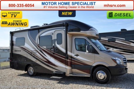 /WA 8-15-16 &lt;a href=&quot;http://www.mhsrv.com/thor-motor-coach/&quot;&gt;&lt;img src=&quot;http://www.mhsrv.com/images/sold-thor.jpg&quot; width=&quot;383&quot; height=&quot;141&quot; border=&quot;0&quot; /&gt;&lt;/a&gt;      *Family Owned &amp; Operated and the #1 Volume Selling Motor Home Dealer in the World as well as the #1 Thor Motor Coach Dealer in the World. MSRP $127,383. New 2016 Thor Motor Coach Four Winds Siesta Diesel. Model 24SA. This RV measures approximately 24ft. 6in. in length &amp; features a slide-out room. Optional equipment includes the beautiful full body paint exterior, diesel generator, child safety tether, 13.5 low profile A/C with heat pump, exterior TV, bedroom TV, holding tanks with heat pads and second auxiliary battery. The all new 2016 Four Winds Siesta Sprinter also features a turbo diesel engine, AM/FM/CD, power windows &amp; locks, keyless entry, power vent, back up camera, solid surface kitchen counter, 3-point seat belts, driver &amp; passenger airbags, heated remote side mirrors, fiberglass running boards, spare tire, hitch, back-up monitor, roof ladder, outside shower, slide-out awning, electric step &amp; much more. For additional coach information, brochures, window sticker, videos, photos, Siesta reviews, testimonials as well as additional information about Motor Home Specialist and our manufacturers&#39; please visit us at MHSRV .com or call 800-335-6054. At Motor Home Specialist we DO NOT charge any prep or orientation fees like you will find at other dealerships. All sale prices include a 200 point inspection, interior and exterior wash &amp; detail of vehicle, a thorough coach orientation with an MHS technician, an RV Starter&#39;s kit, a night stay in our delivery park featuring landscaped and covered pads with full hook-ups and much more. Free airport shuttle available with purchase for out-of-town buyers. WHY PAY MORE?... WHY SETTLE FOR LESS? 