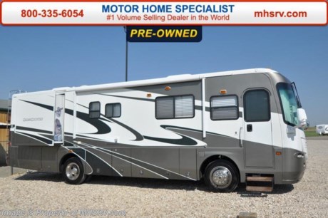 /SOLD 9/28/15 CO
Used Cross Country RV for Sale- 2006 Coachmen Cross Country 351DS with 2 slides and 40,865 miles. This RV is approximately 35 feet 7 inches in length with a Cummins 300HP engine, Freightliner chassis, power mirrors with heat, power visors, 5.5KW Onan generator with 252 hours, power patio awning, gas/electric water heater, 50 amp service, exterior shower, solar panel, 5K lb. hitch, power leveling, back up camera, inverter, computer desk, day/night shades, 3 burner range with oven, all in 1 bath, glass door shower, 2 ducted A/Cs, 2 LCD TVs and much more. For additional information and photos please visit Motor Home Specialist at www.MHSRV .com or call 800-335-6054.