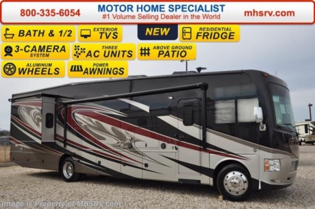 /TX 3-1-16 &lt;a href=&quot;http://www.mhsrv.com/thor-motor-coach/&quot;&gt;&lt;img src=&quot;http://www.mhsrv.com/images/sold-thor.jpg&quot; width=&quot;383&quot; height=&quot;141&quot; border=&quot;0&quot;/&gt;&lt;/a&gt;
&lt;object width=&quot;400&quot; height=&quot;300&quot;&gt;&lt;param name=&quot;movie&quot; value=&quot;http://www.youtube.com/v/fBpsq4hH-Ws?version=3&amp;amp;hl=en_US&quot;&gt;&lt;/param&gt;&lt;param name=&quot;allowFullScreen&quot; value=&quot;true&quot;&gt;&lt;/param&gt;&lt;param name=&quot;allowscriptaccess&quot; value=&quot;always&quot;&gt;&lt;/param&gt;&lt;embed src=&quot;http://www.youtube.com/v/fBpsq4hH-Ws?version=3&amp;amp;hl=en_US&quot; type=&quot;application/x-shockwave-flash&quot; width=&quot;400&quot; height=&quot;300&quot; allowscriptaccess=&quot;always&quot; allowfullscreen=&quot;true&quot;&gt;&lt;/embed&gt;&lt;/object&gt; 
MSRP $196,276. The all new 2016 Bath &amp; 1/2 Outlaw 38RE Residence Edition is unlike any other class A motor home on the market today. From it&#39;s unmistakable vaulted living room and galley ceilings that provide an approximate 8&#39; shower height to it&#39;s almost 9&#39; Cathedral style bedroom ceiling with drop down ceiling fan! The master bedroom is further highlighted by an elevated window with power shade at the foot of the king size bed creating the only &quot;Starlight&quot; window in the industry. The ceilings, however, are just a small part of what makes the Outlaw Residence Edition such an amazing motor home. You can walk through the master bedroom and rear half bath out onto the only above ground patio deck on a class A motor home floor plan available today. The patio is also head and shoulders above the norm featuring a massive 50&quot; LED TV, Bluetooth&#174; sound bar, sink, gas grill, exterior refrigerator, rear patio awning and even a set of rear steps for access to and from the patio without having to walk through the motor home! All of the exterior kitchen and entertainment amenities are easily secured by the 38RE&#39;s roll down metal storage door with lock. Options include the beautiful full body paint, dual pane windows and an electric fireplace with remote control. The 38RE also features an electric side &amp; rear patio awnings and second exterior LED TV. But the unique and residential features don&#39;t stop there. You will also find perhaps the largest booth/sleeper in the industry with a 48&quot; x 84&quot; sleeping area, a hide-a-bed sofa with sleeper, a power drop-down cabover bunk, a side-by-side residential refrigerator, a huge pantry, pre-plumbing for either a stack or combo washer/dryer and a large 40&quot; LED living room TV with easy viewing even when the slide-out rooms are in. The 38RE rides on the industry leading Ford 26,000lb chassis w/8,000lb. hitch, has beautiful high polished aluminum wheels, full body exterior paint and an unbelievable 158 cu. ft. of exterior storage and 150 gallons of fresh water tank capacity for extended tail-gating and dry-camping capabilities! You will also find, not only, two roof A/C units, but a third wall mount A/C unit in bedroom, swivel front seats with extra table, frameless windows, 3-camera monitoring system, LED ceiling lighting, solid surface kitchen counter &amp; table, Denver Mattress&#174;, LED TV in master bedroom, HDMI video distribution, power charging center, an 1800 watt inverter, Rapid Camp™ wireless coach control system and much more! For additional Outlaw information, brochures, window sticker, videos, photos, reviews, testimonials as well as additional information about Motor Home Specialist and our manufacturers&#39; please visit us at MHSRV .com or call 800-335-6054. At Motor Home Specialist we DO NOT charge any prep or orientation fees like you will find at other dealerships. All sale prices include a 200 point inspection, interior and exterior wash &amp; detail of vehicle, a thorough coach orientation with an MHS technician, an RV Starter&#39;s kit, a night stay in our delivery park featuring landscaped and covered pads with full hookups and much more. Free airport shuttle available with purchase for out-of-town buyers. WHY PAY MORE?... WHY SETTLE FOR LESS?  