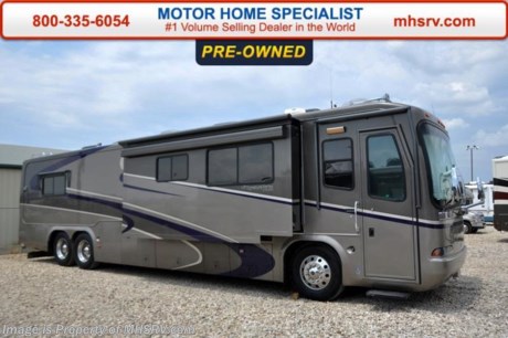 /MO /SOLD 9/28/15 
Used Monaco RV for Sale- 2003 Monaco Signature Triple Crown with 3 slides and 55,113 miles. This RV is approximately 42 feet 7 inches in length with a Cummins 525HP with side radiator, Roadmaster raised rail chassis, tag axle, Aladdin System, power mirrors with heat, power privacy shades, GPS, power pedals, 12.5KW Onan generator with AGS, power patio awning, door and window awnings, slide-out room toppers, Hydro-Hot, 50 amp power cord reel, pass-thru storage, full and half length slide-out cargo tray, aluminum wheels, docking lights, keyless entry, power water hose reel, solar panel, fiberglass roof with ladder, automatic leveling system, 3 camera monitoring system, Magnum inverter, ceramic tile floors, all hardwood cabinets, dual pane windows, 2 sofa with sleepers, dual pane windows, power shades, power roof vent, convection microwave, solid surface counters, glass door shower, safe, 3 ducted A/Cs, 2 LCD TVs and much more. For additional information and photos please visit Motor Home Specialist at www.MHSRV .com or call 800-335-6054.