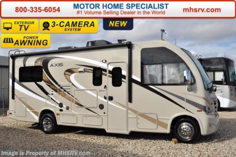 /TX 02/15/16 &lt;a href=&quot;http://www.mhsrv.com/thor-motor-coach/&quot;&gt;&lt;img src=&quot;http://www.mhsrv.com/images/sold-thor.jpg&quot; width=&quot;383&quot; height=&quot;141&quot; border=&quot;0&quot;/&gt;&lt;/a&gt;
&lt;iframe width=&quot;400&quot; height=&quot;300&quot; src=&quot;https://www.youtube.com/embed/scMBAkyf1JU&quot; frameborder=&quot;0&quot; allowfullscreen&gt;&lt;/iframe&gt; The Largest 911 Emergency Inventory Reduction Sale in MHSRV History is Going on NOW! Over 1000 RVs to Choose From at 1 Location!! Offer Ends Feb. 29th, 2016. Sale Price available at MHSRV.com or call 800-335-6054. You&#39;ll be glad you did! ***   *Family Owned &amp; Operated and the #1 Volume Selling Motor Home Dealer in the World as well as the #1 Thor Motor Coach Dealer in the World.  &lt;iframe width=&quot;400&quot; height=&quot;300&quot; src=&quot;https://www.youtube.com/embed/M6f0nvJ2zi0&quot; frameborder=&quot;0&quot; allowfullscreen&gt;&lt;/iframe&gt; Thor Motor Coach has done it again with the world&#39;s first RUV! (Recreational Utility Vehicle) Check out the all new 2016 Thor Motor Coach Axis RUV Model 24.1 with Slide-Out Room and two beds that convert to a large bed! MSRP $104,419. The Axis combines Style, Function, Affordability &amp; Innovation like no other RV available in the industry today! It is powered by a Ford Triton V-10 engine and is approximately 25 ft. 11 inches. Taking superior drivability even one step further, the Axis will also feature something normally only found in a high-end luxury diesel pusher motor coach... an Independent Front Suspension system! With a style all its own the Axis will provide superior handling and fuel economy and appeal to couples &amp; family RVers as well. You will also find another full size power drop down bunk above the cockpit, sofa/sleeper, spacious living room and even pass-through exterior storage. Optional equipment includes the HD-Max colored sidewalls and graphics, bedroom TV, exterior TV, (2) attic fans, an upgraded 15.0 BTU A/C, 3 burner range with oven, heated holding tanks and a second auxiliary battery. You will also be pleased to find a host of feature appointments that include tinted and frameless windows, a power patio awning with LED lights, convection microwave (N/A with oven option), 3 burner cooktop, living room TV, LED ceiling lights, Onan 4000 generator, gas/electric water heater, power and heated mirrors with integrated side-view cameras, back-up camera, 8,000lb. trailer hitch, cabinet doors with designer door fronts and a spacious cockpit design with unparalleled visibility as well as a fold out map/laptop table and an additional cab table that can easily be stored when traveling.  For additional coach information, brochures, window sticker, videos, photos, Axis reviews, testimonials as well as additional information about Motor Home Specialist and our manufacturers&#39; please visit us at MHSRV .com or call 800-335-6054. At Motor Home Specialist we DO NOT charge any prep or orientation fees like you will find at other dealerships. All sale prices include a 200 point inspection, interior and exterior wash &amp; detail of vehicle, a thorough coach orientation with an MHS technician, an RV Starter&#39;s kit, a night stay in our delivery park featuring landscaped and covered pads with full hook-ups and much more. Free airport shuttle available with purchase for out-of-town buyers. WHY PAY MORE?... WHY SETTLE FOR LESS? 